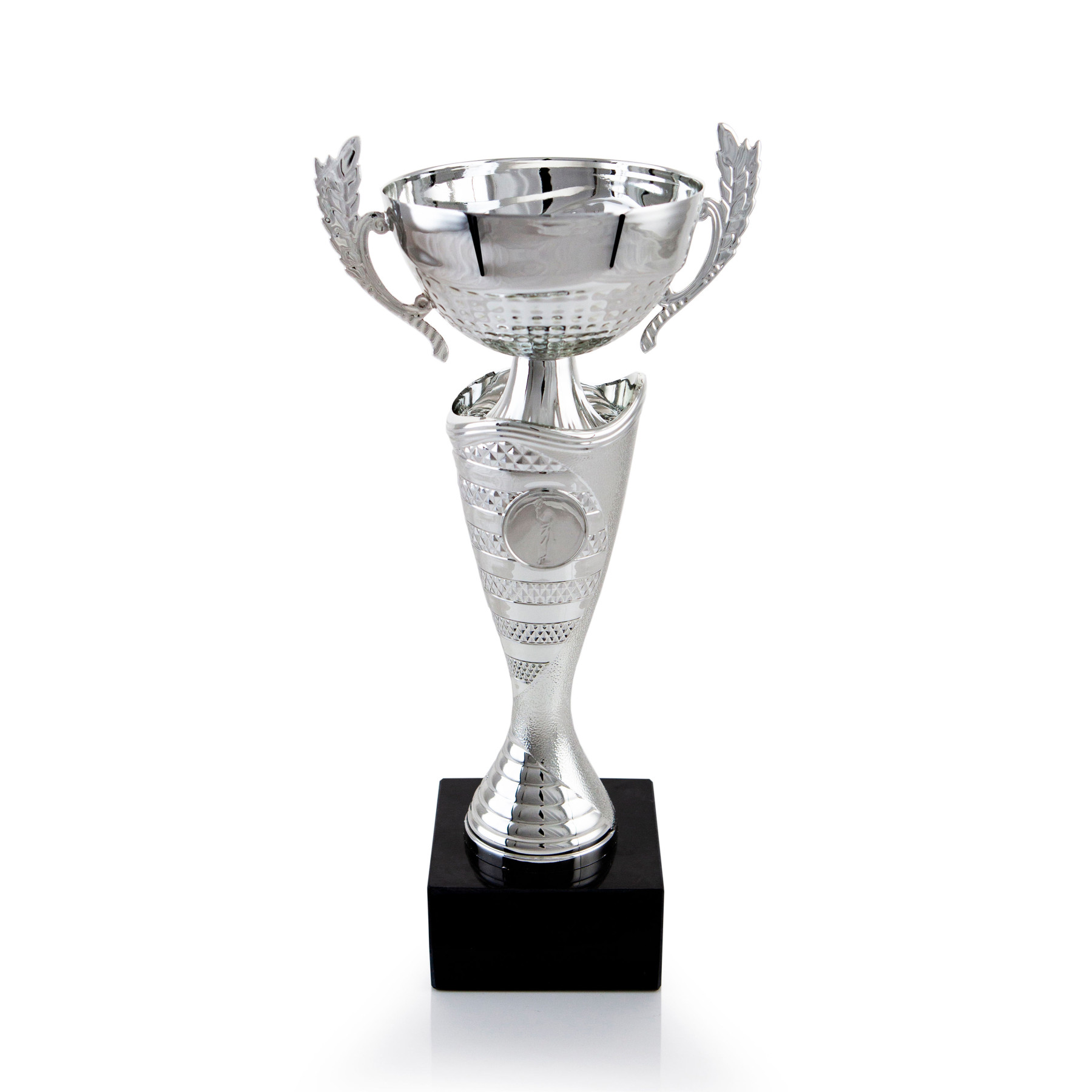 Silver Cup with Handles on Black Base