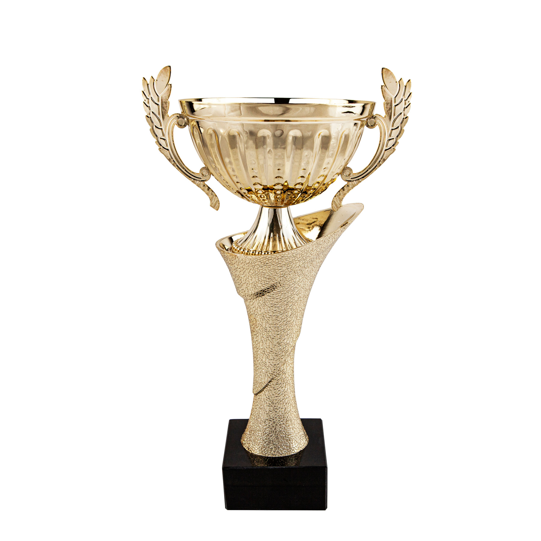 Gold Metal Cup with Handles on Marble Base