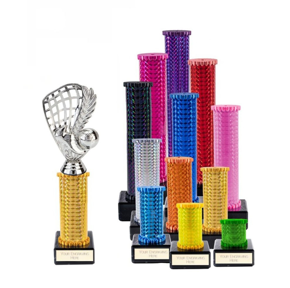 Icon Holographic Silver Resolute Football Column Trophy