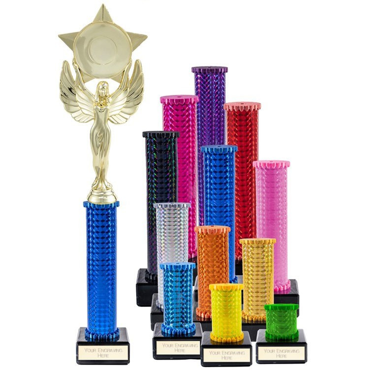 Icon Holographic Serene Victory Angel Column Trophy - Gold