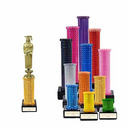 Icon Holographic Female Graduation Column Trophy