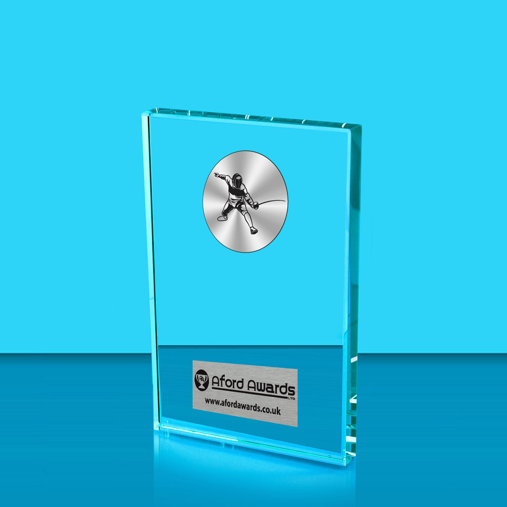 Fencing Crystal Rectangle Award