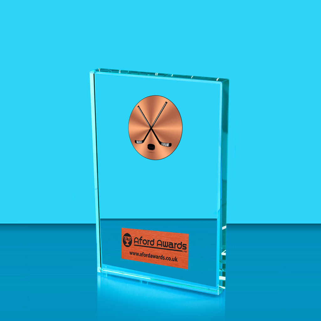 Ice Hockey Crystal Rectangle Award