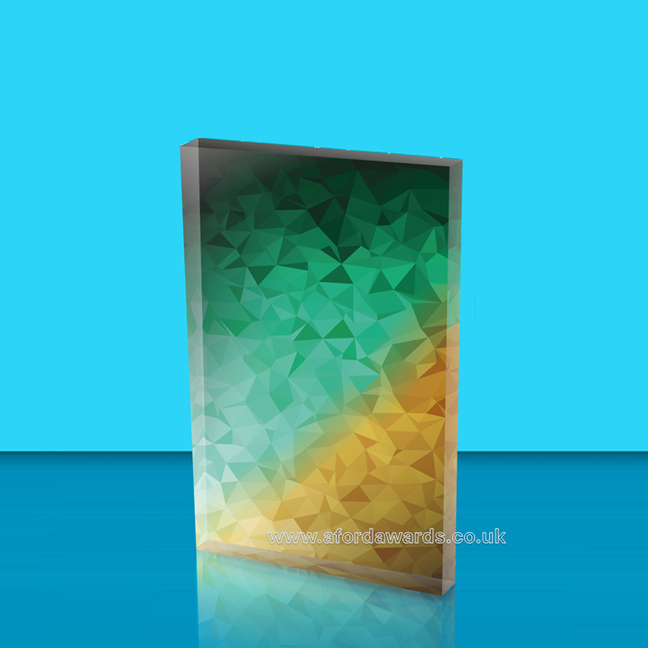 Sigma Vector Glass Award - Green & Gold