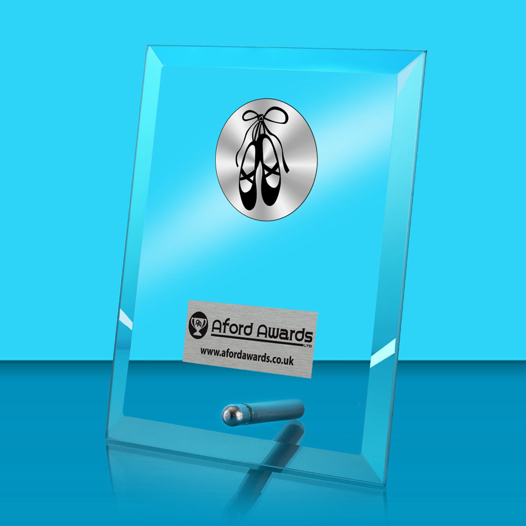 Ballet Glass Rectangle Award with Metal Pin