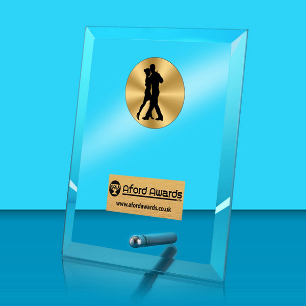 Dance Glass Rectangle Award with Metal Pin