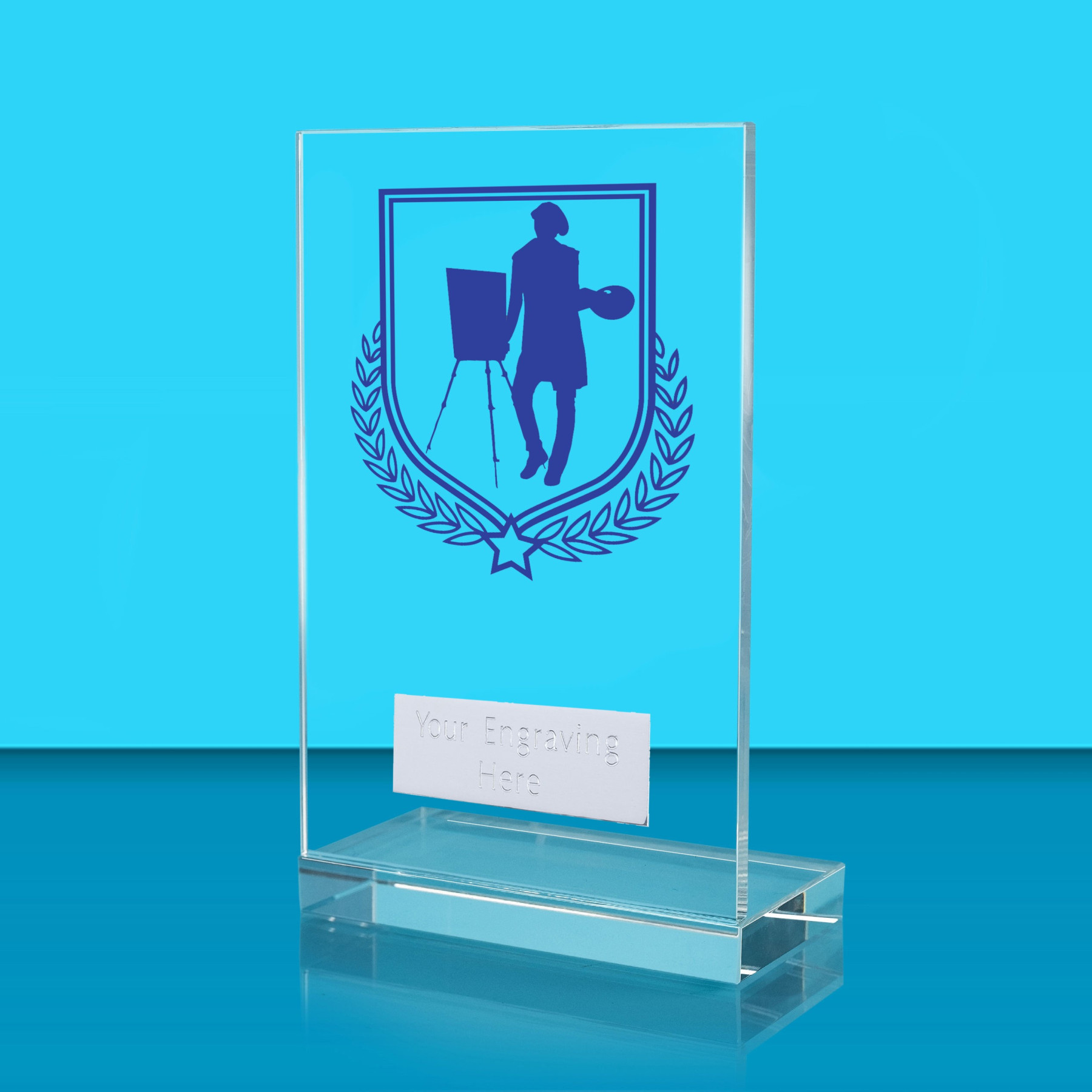 UV Colour Printed Art L Shaped Jade Glass Award