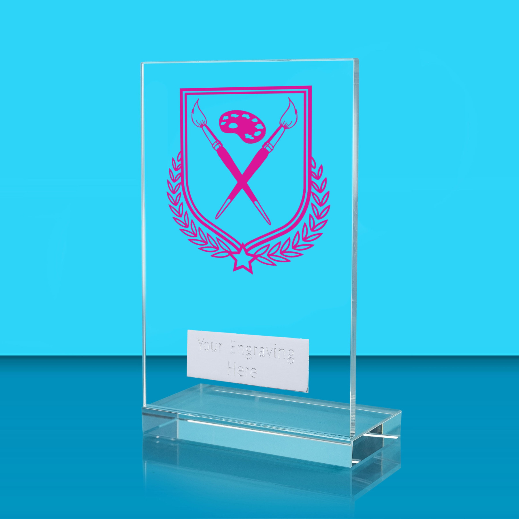 UV Colour Printed Art L Shaped Jade Glass Award