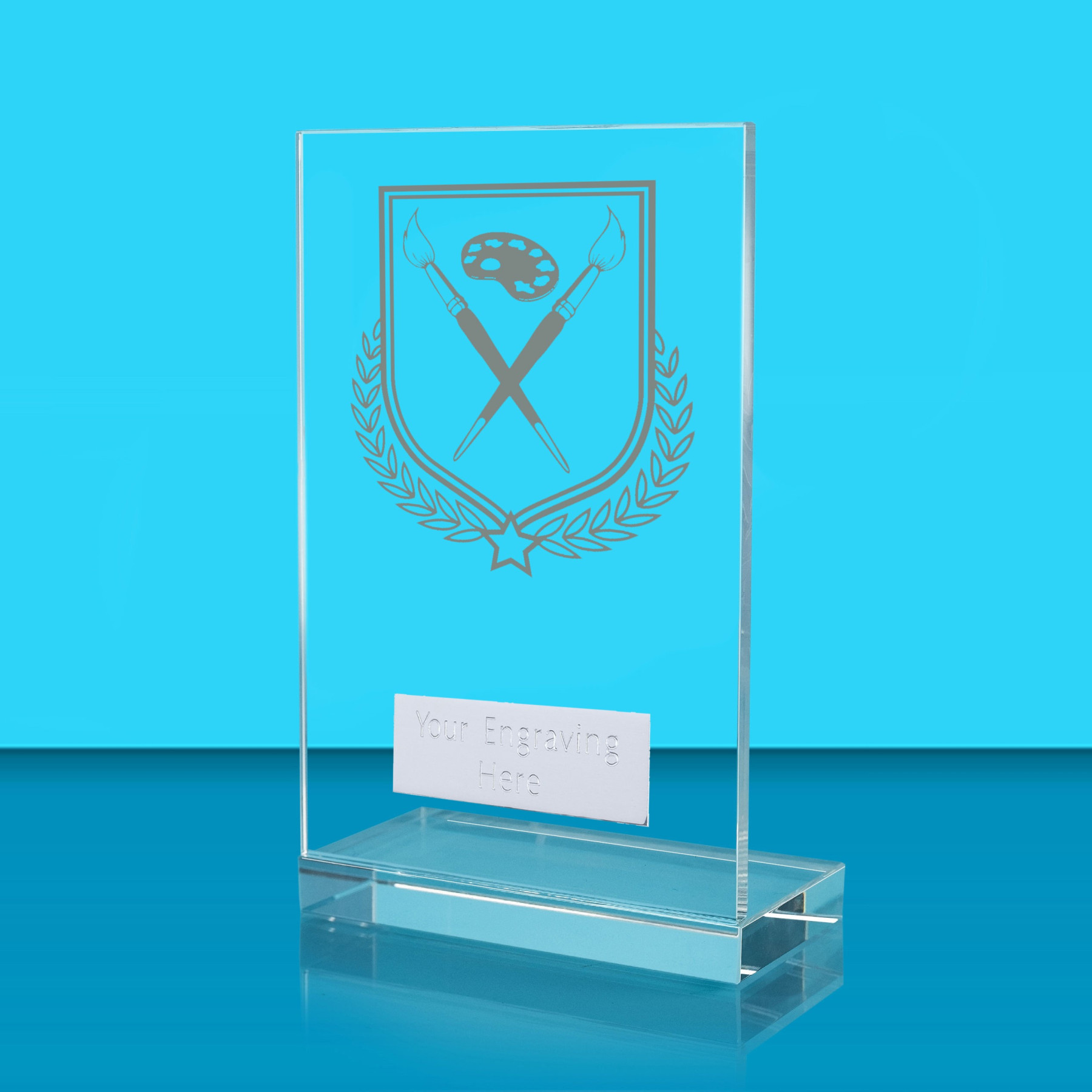 UV Colour Printed Art L Shaped Jade Glass Award