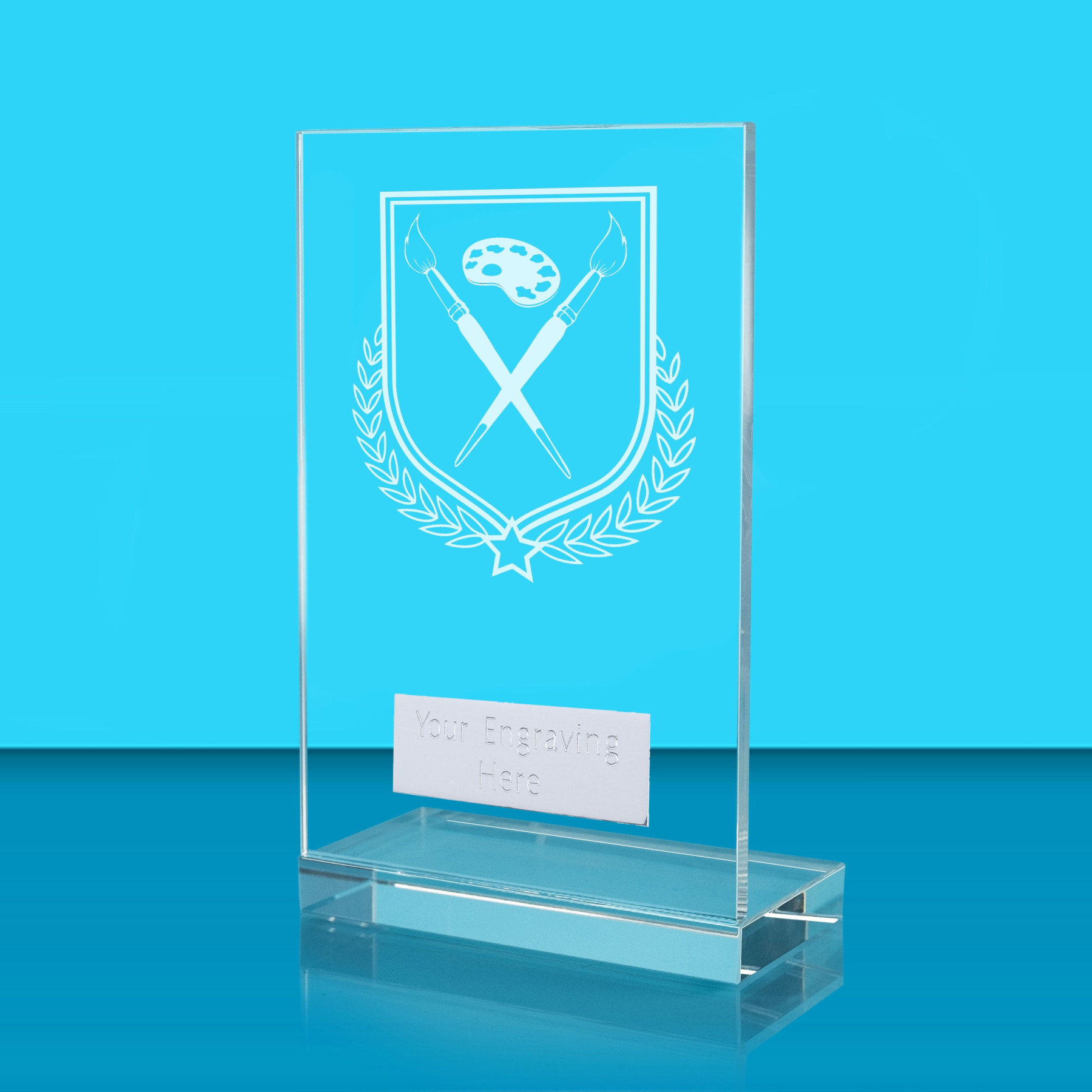UV Colour Printed Art L Shaped Jade Glass Award