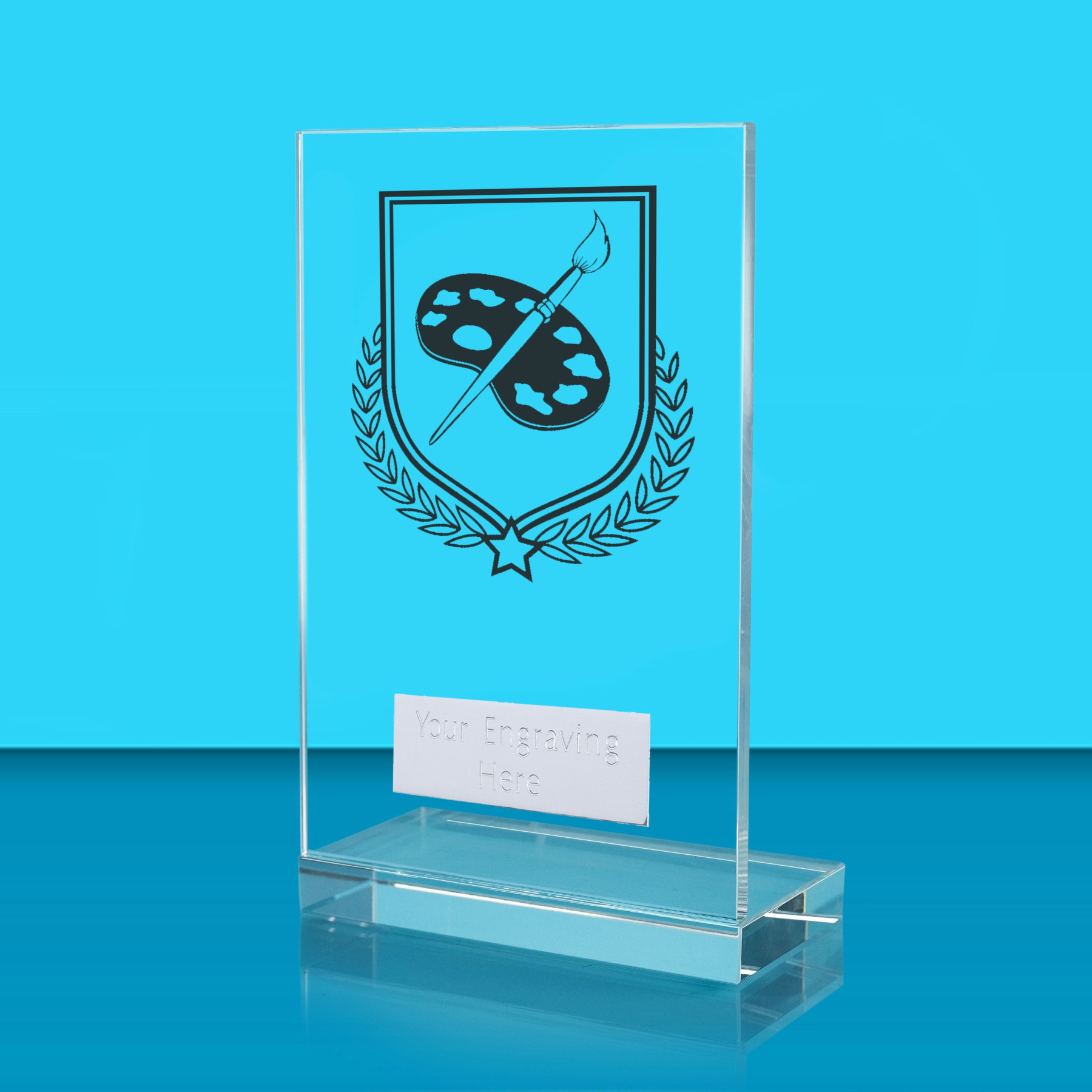 UV Colour Printed Art L Shaped Jade Glass Award