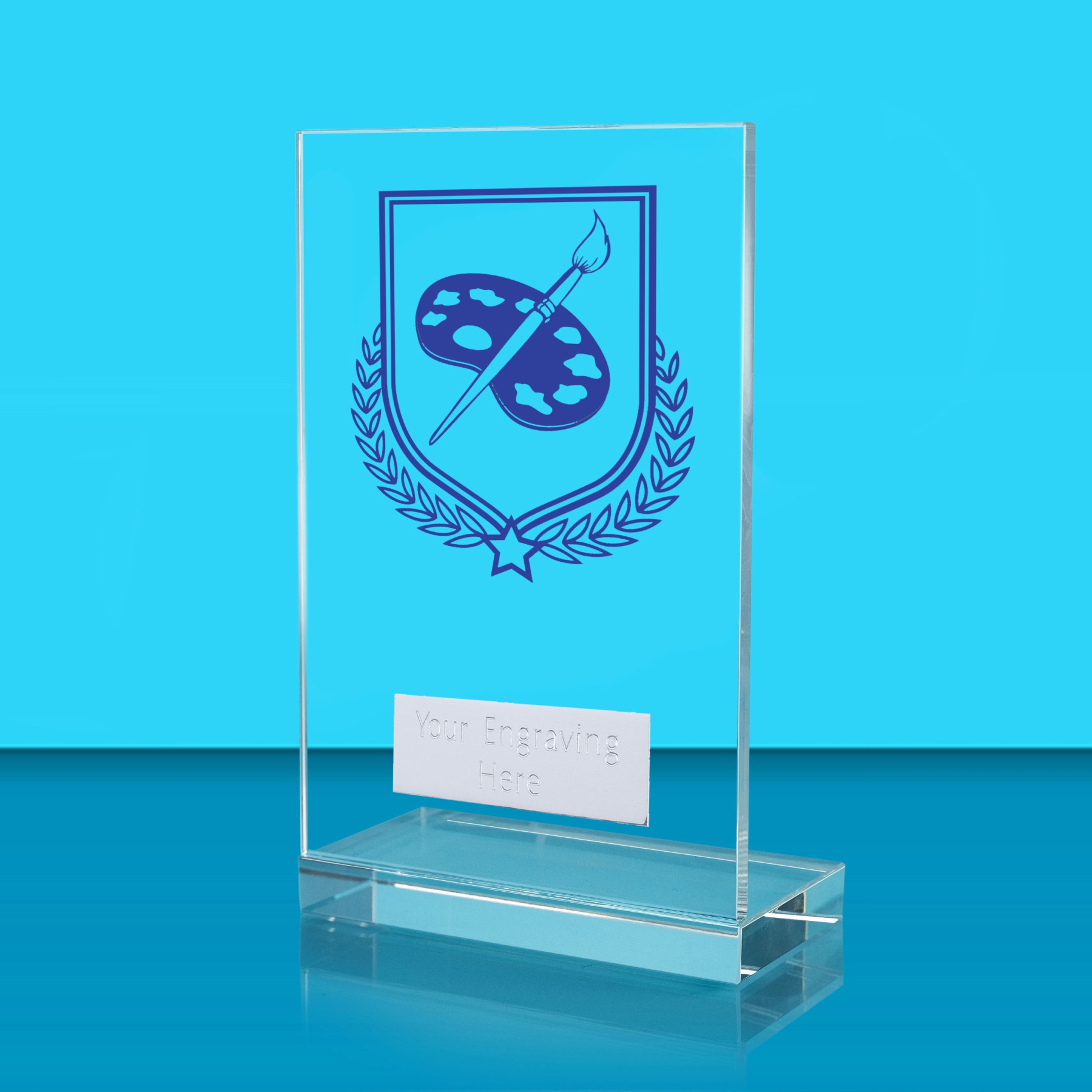 UV Colour Printed Art L Shaped Jade Glass Award