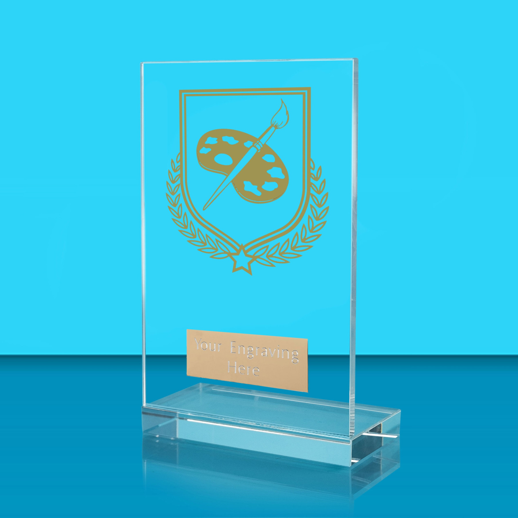 UV Colour Printed Art L Shaped Jade Glass Award