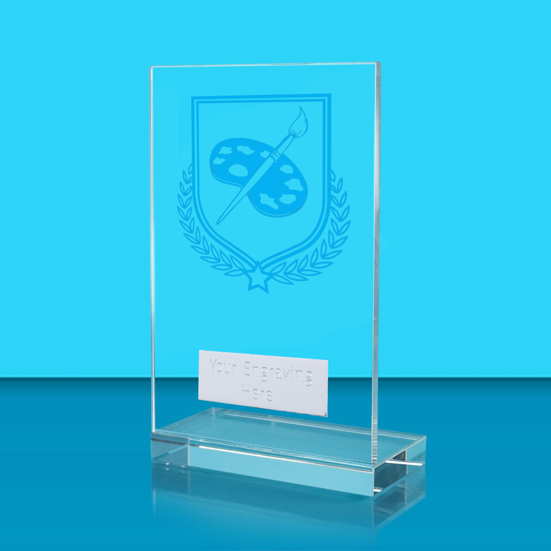 UV Colour Printed Art L Shaped Jade Glass Award