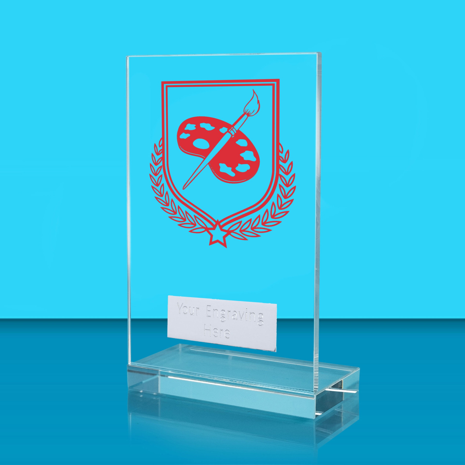 UV Colour Printed Art L Shaped Jade Glass Award