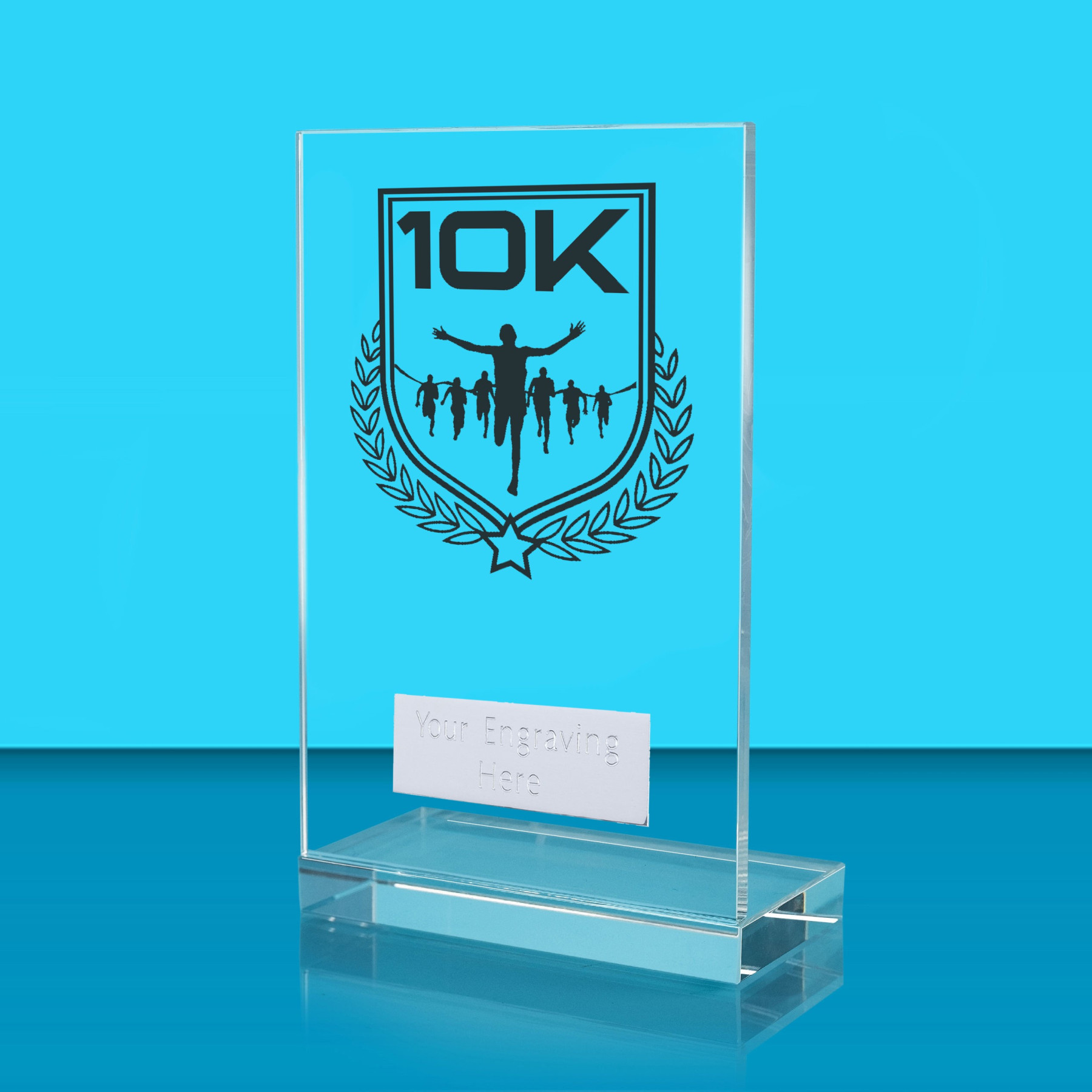UV Colour Printed 10K Run L Shaped Jade Glass Award