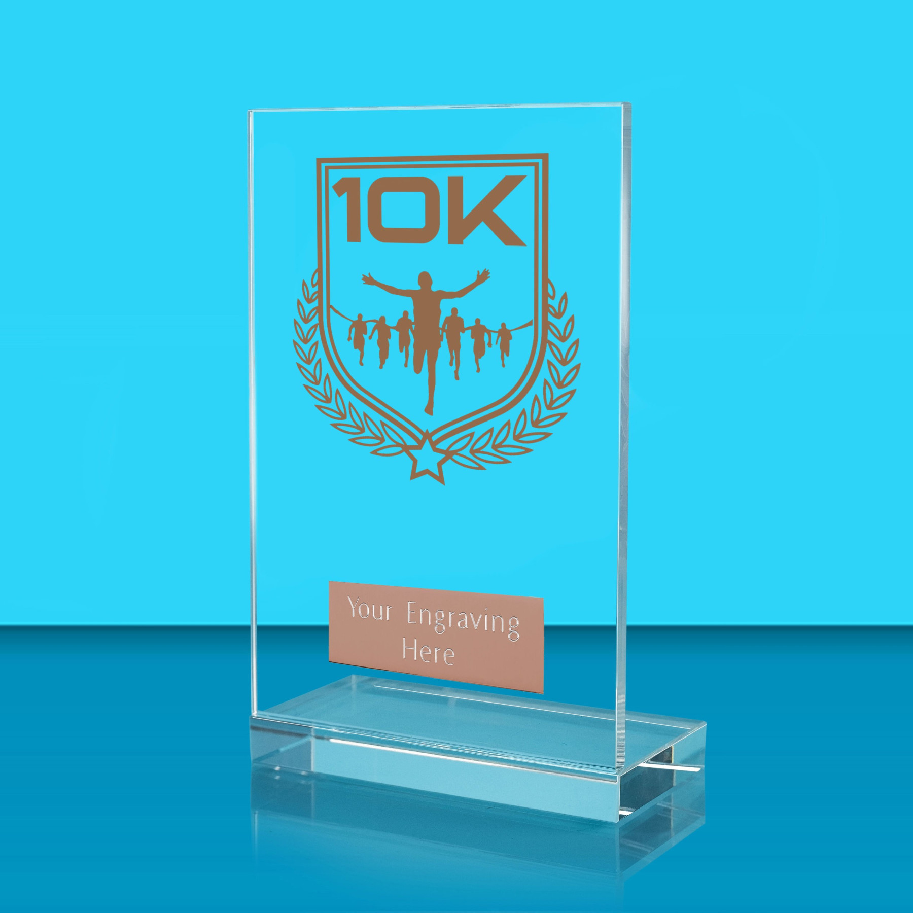 UV Colour Printed 10K Run L Shaped Jade Glass Award