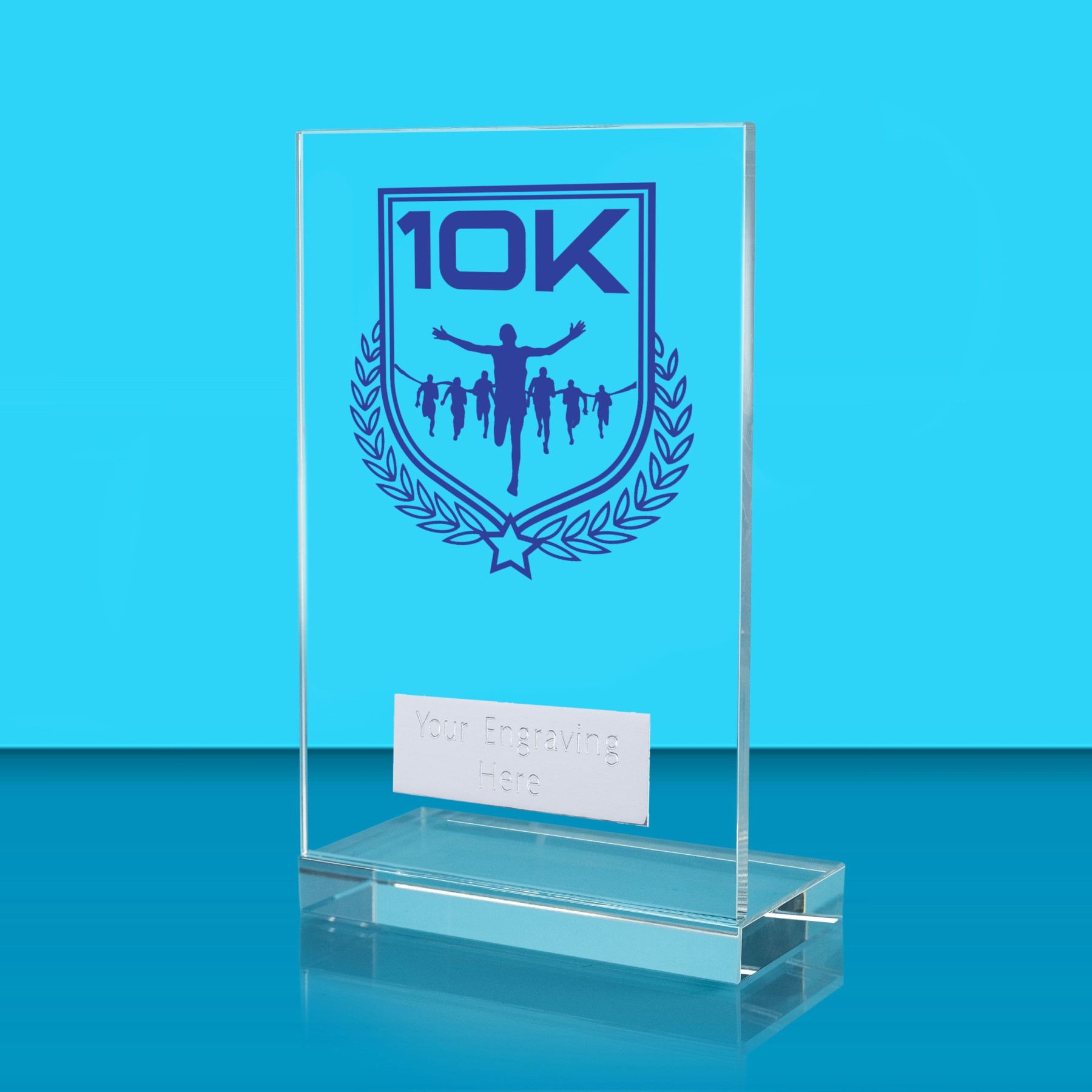 UV Colour Printed 10K Run L Shaped Jade Glass Award