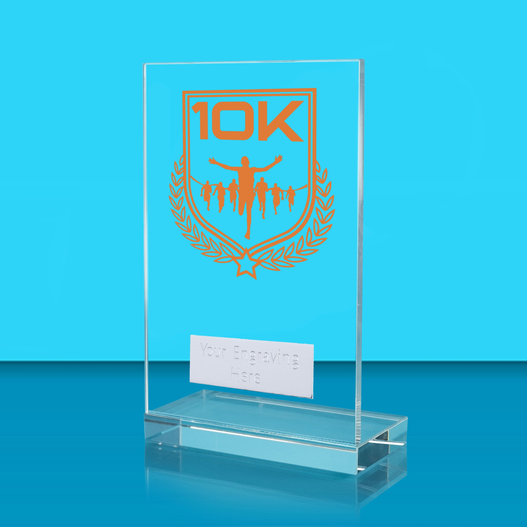 UV Colour Printed 10K Run L Shaped Jade Glass Award