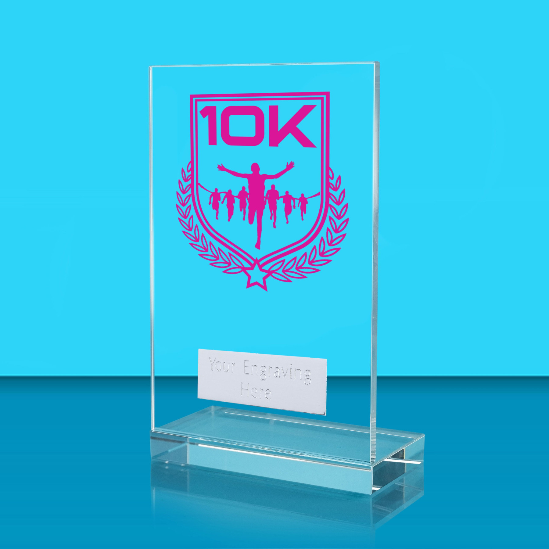 UV Colour Printed 10K Run L Shaped Jade Glass Award