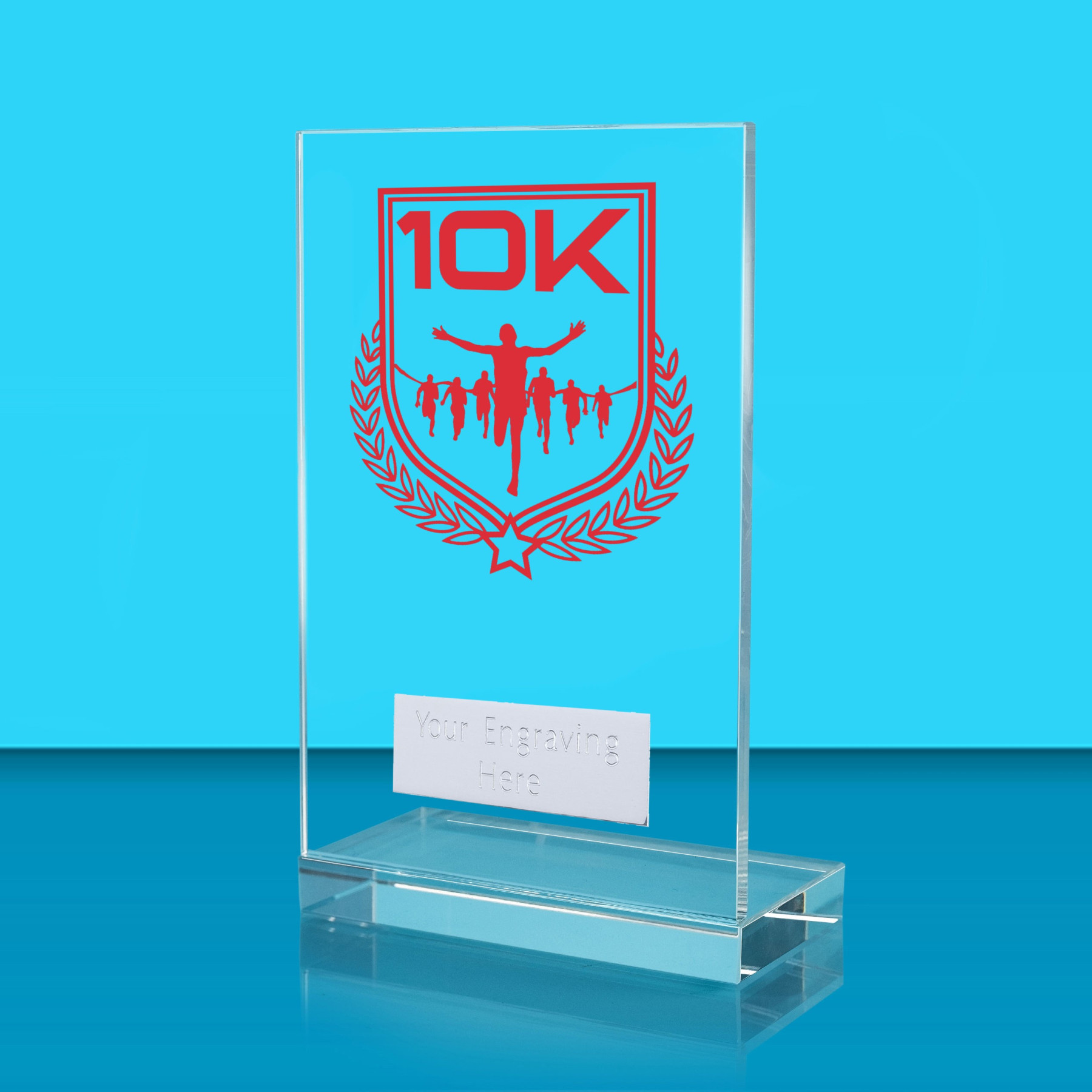 UV Colour Printed 10K Run L Shaped Jade Glass Award