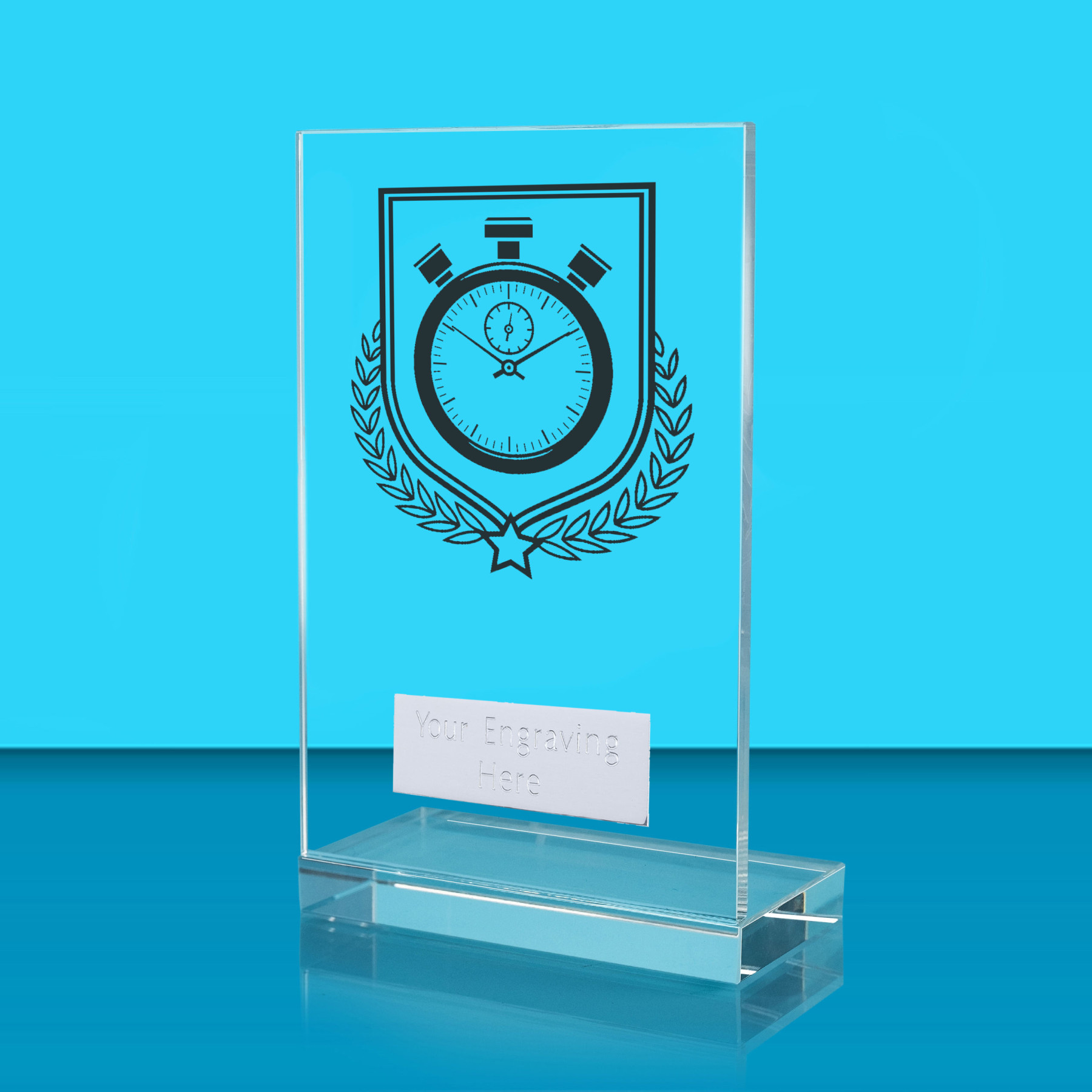 UV Colour Printed Athletics L Shaped Jade Glass Award