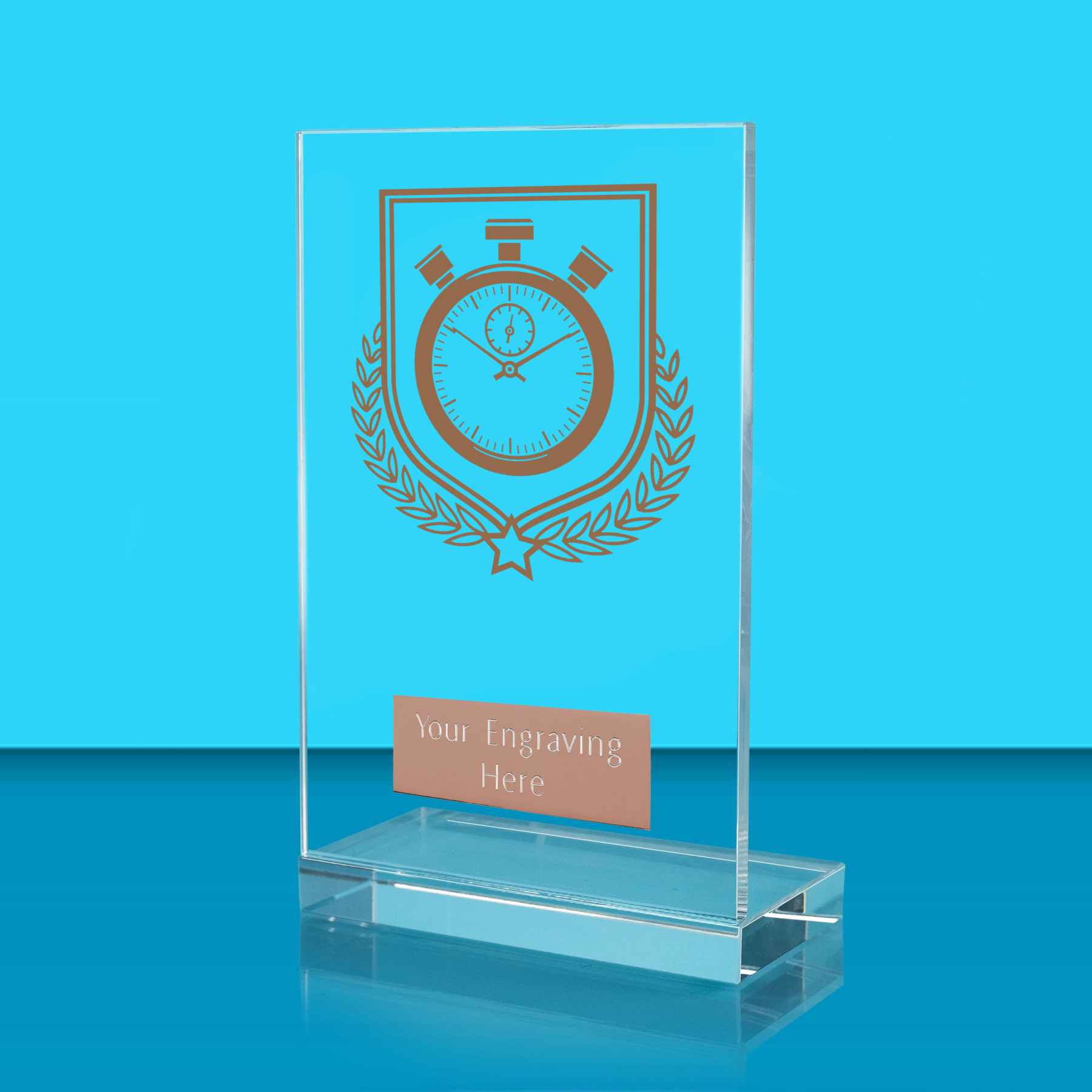 UV Colour Printed Athletics L Shaped Jade Glass Award