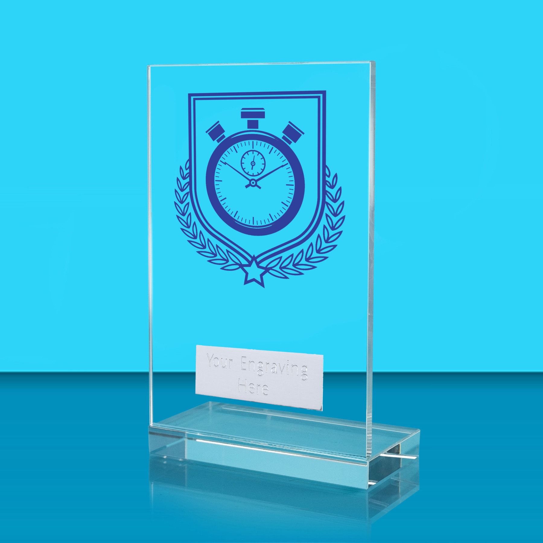 UV Colour Printed Athletics L Shaped Jade Glass Award