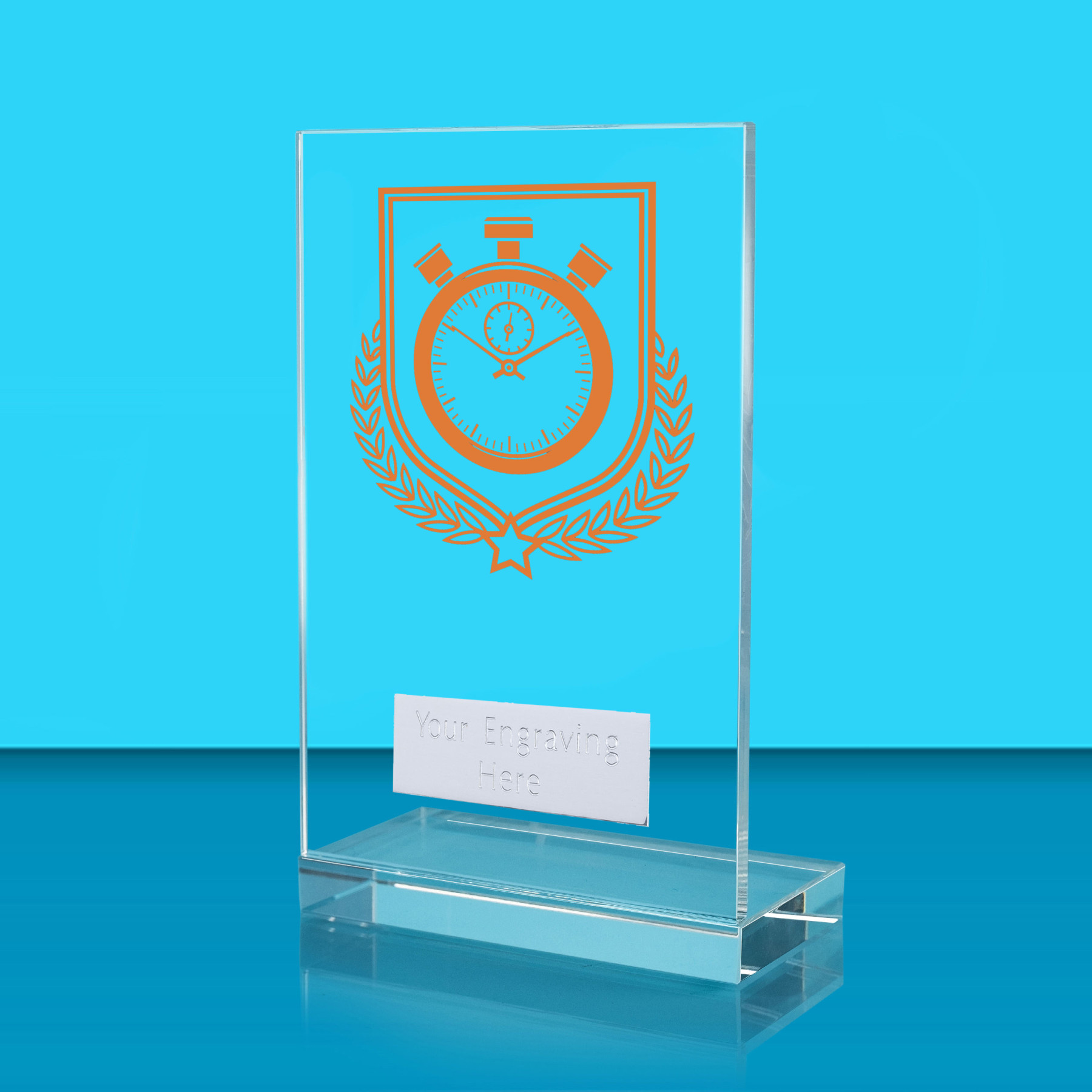 UV Colour Printed Athletics L Shaped Jade Glass Award