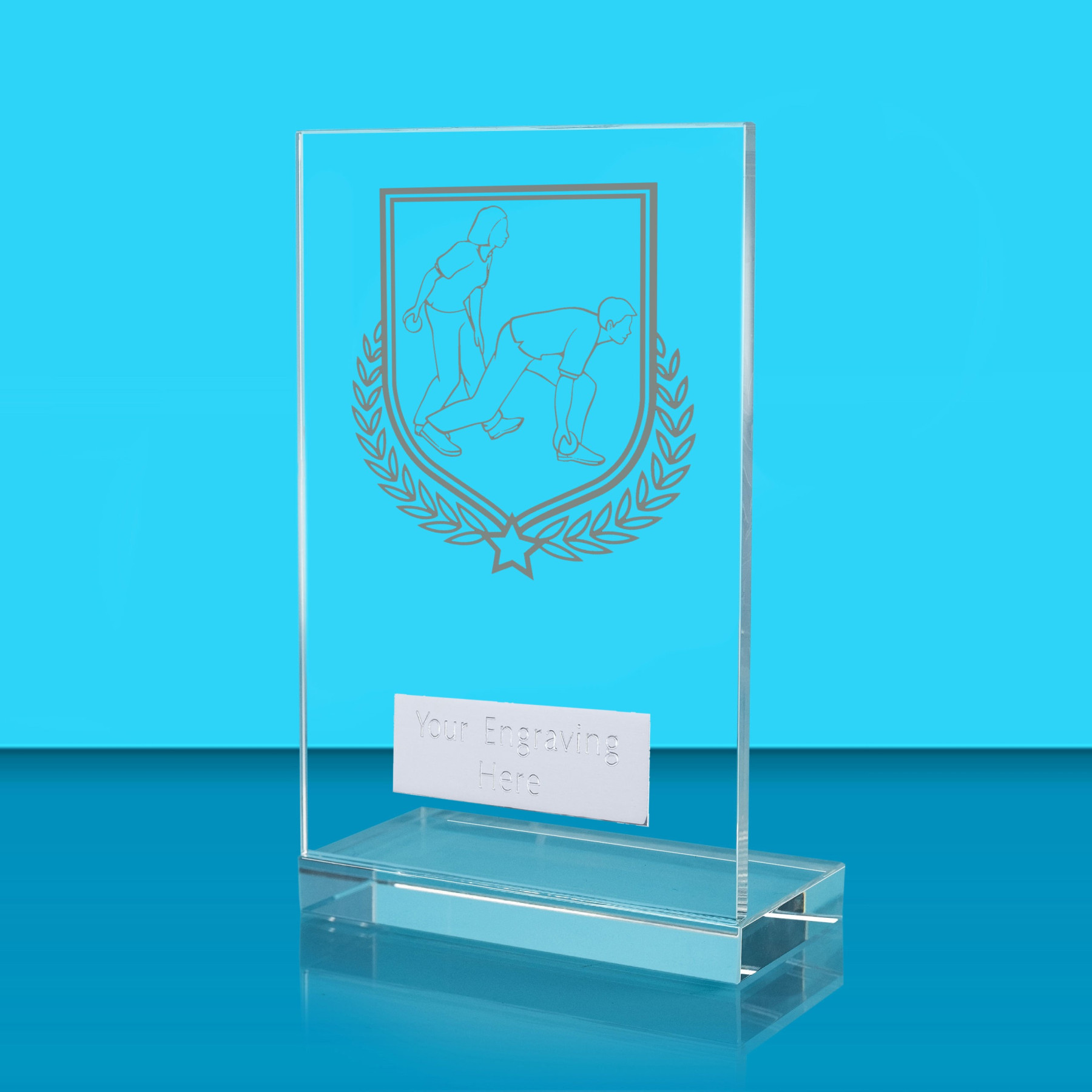 UV Colour Printed Bowls L Shaped Jade Glass Award