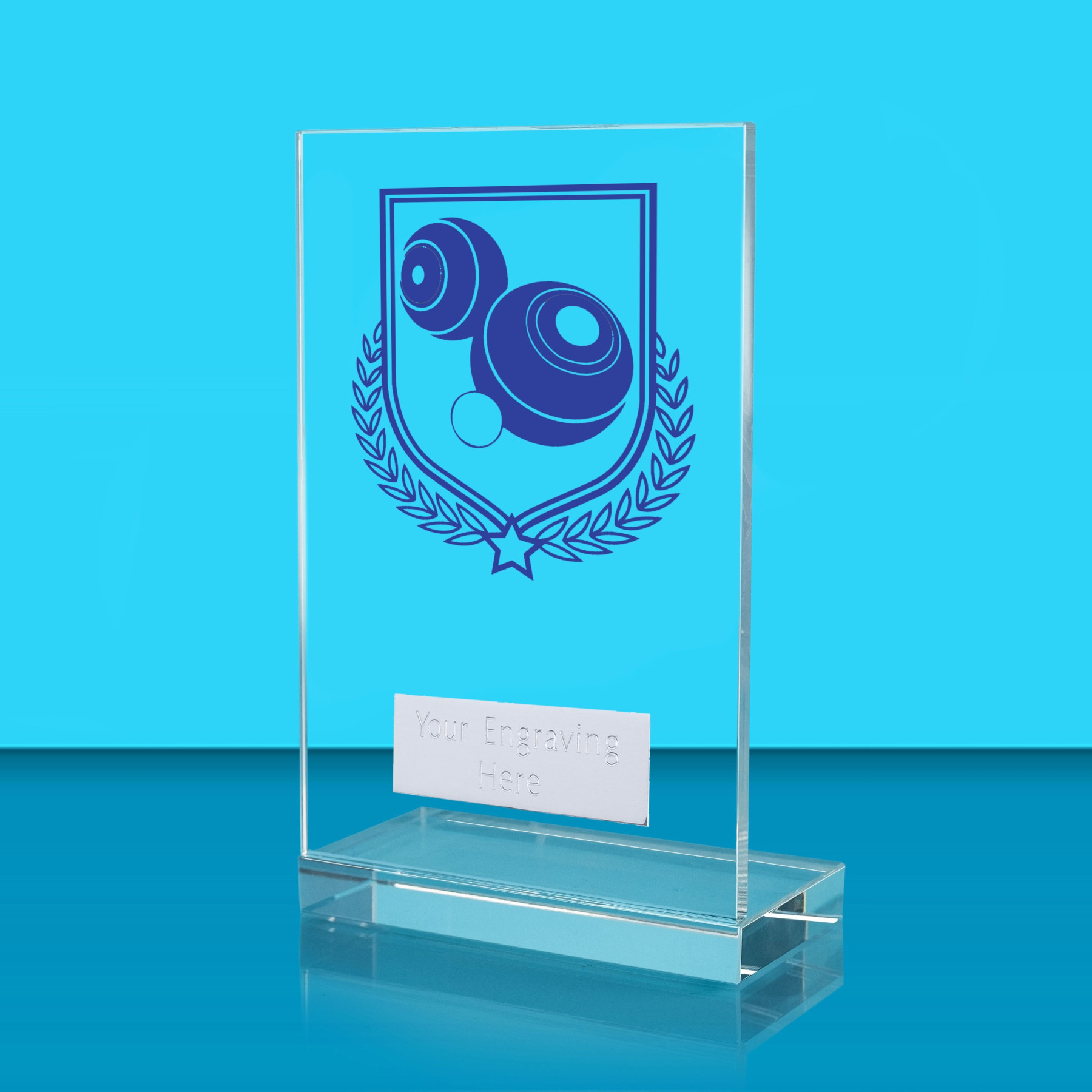 UV Colour Printed Bowls L Shaped Jade Glass Award