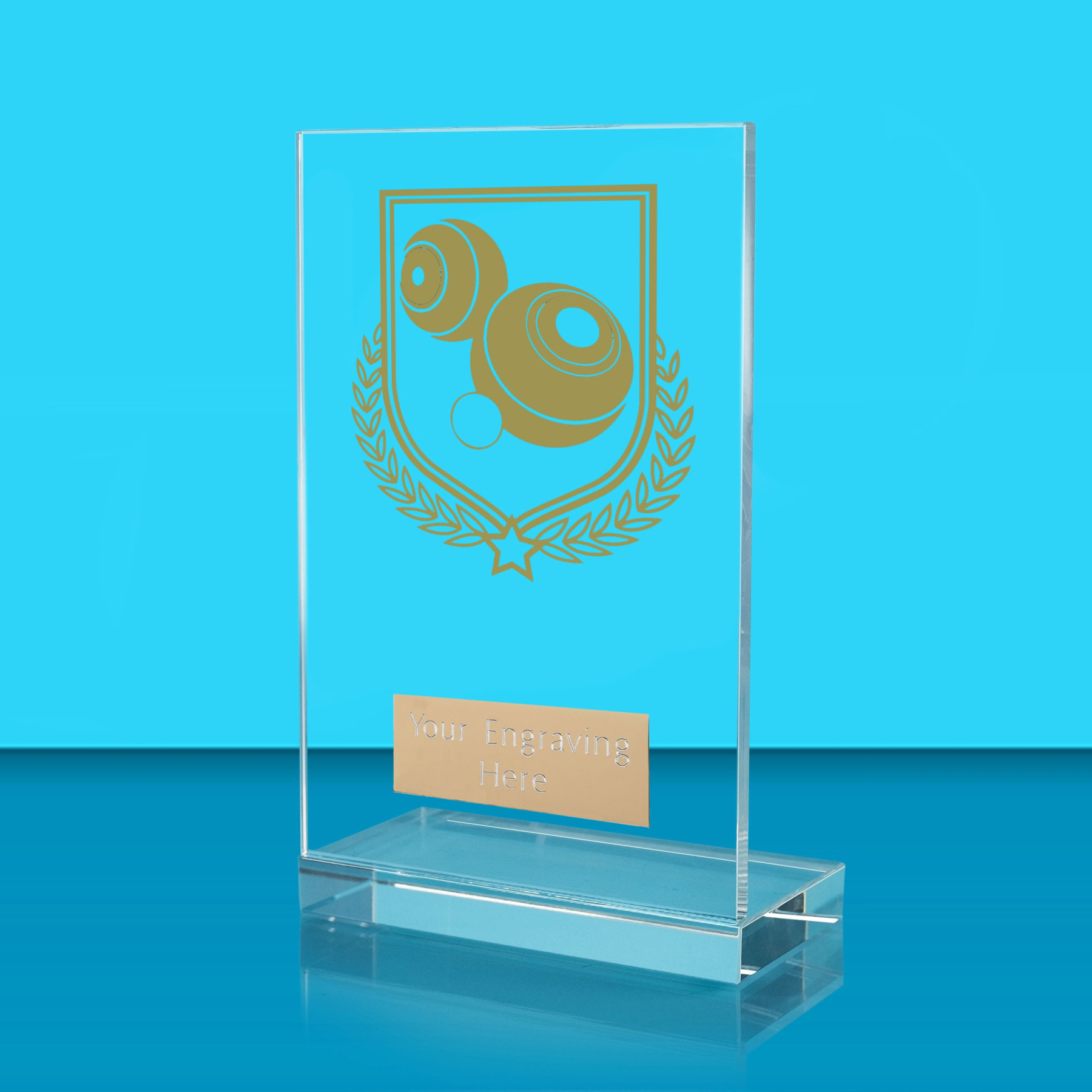 UV Colour Printed Bowls L Shaped Jade Glass Award