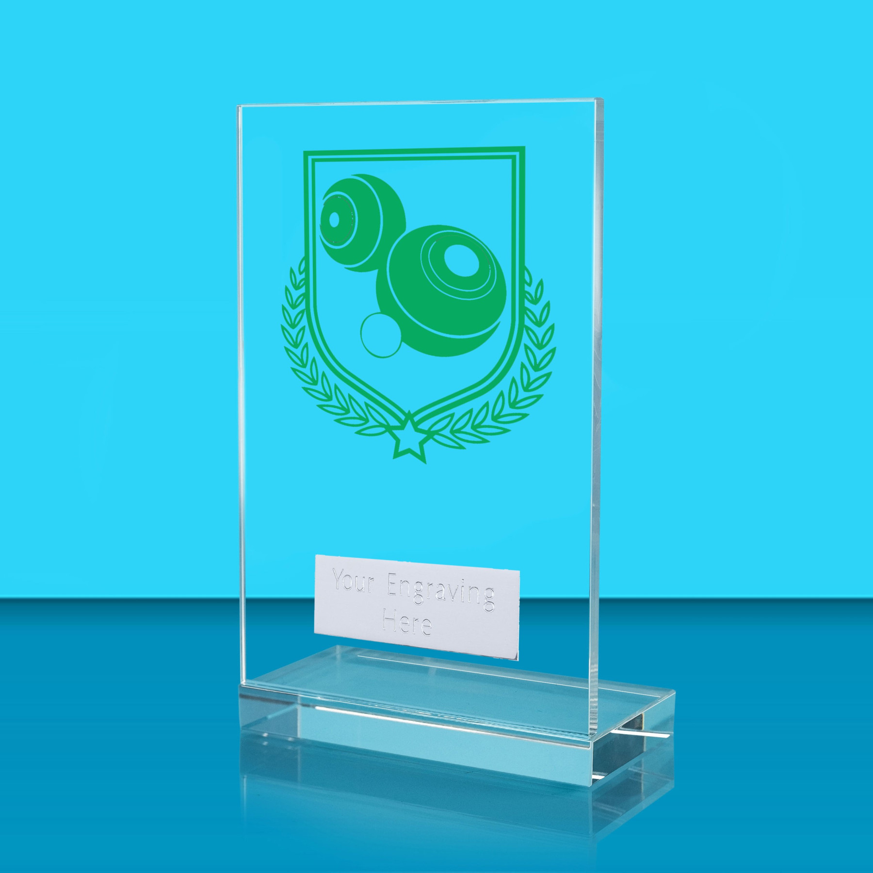 UV Colour Printed Bowls L Shaped Jade Glass Award