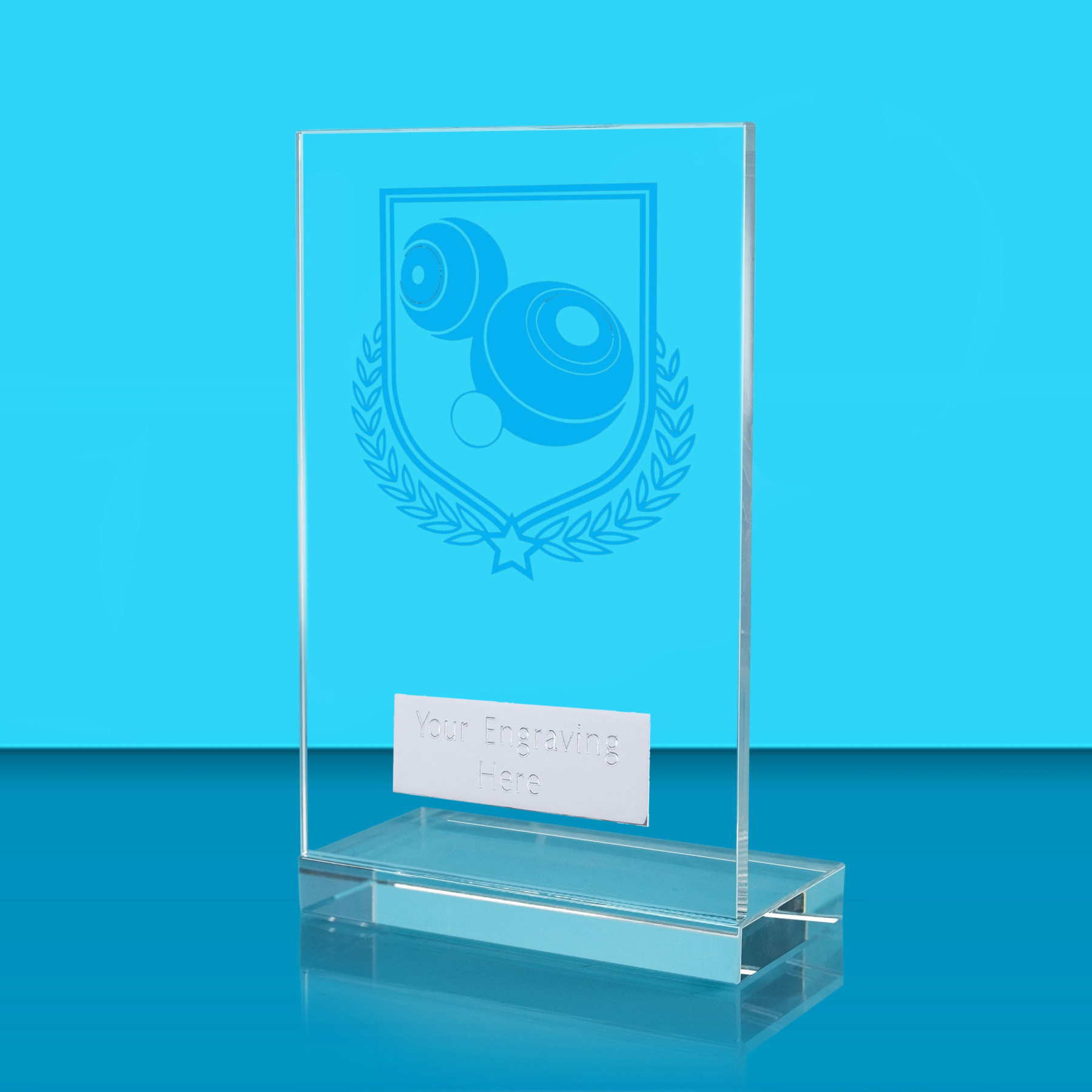 UV Colour Printed Bowls L Shaped Jade Glass Award