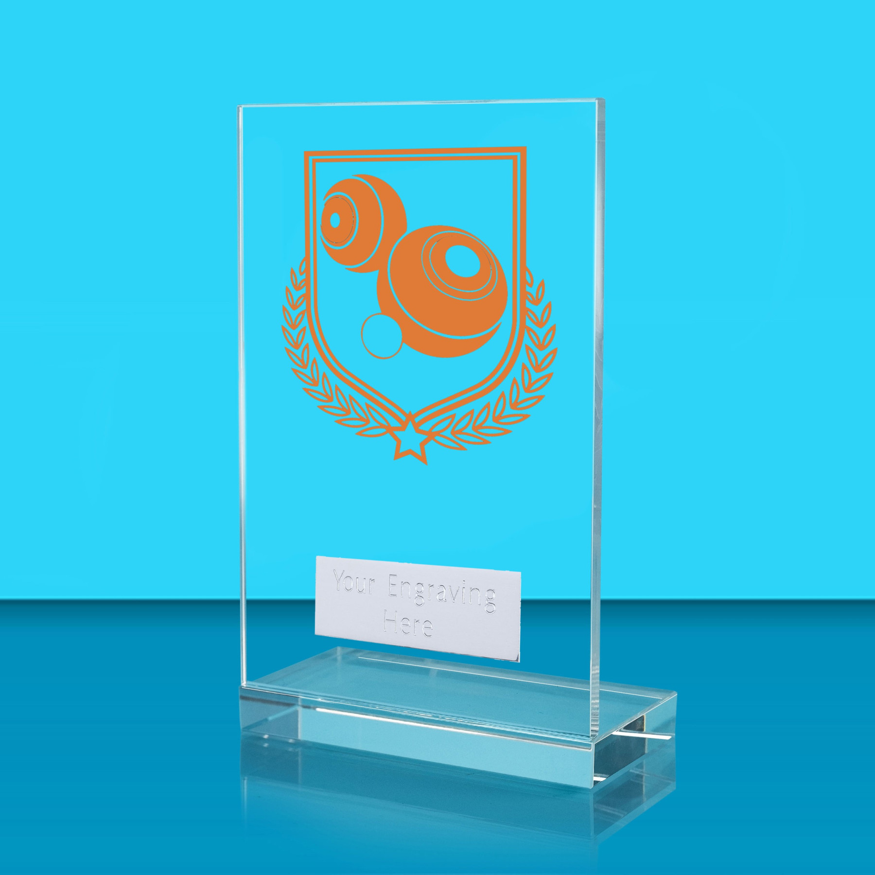 UV Colour Printed Bowls L Shaped Jade Glass Award