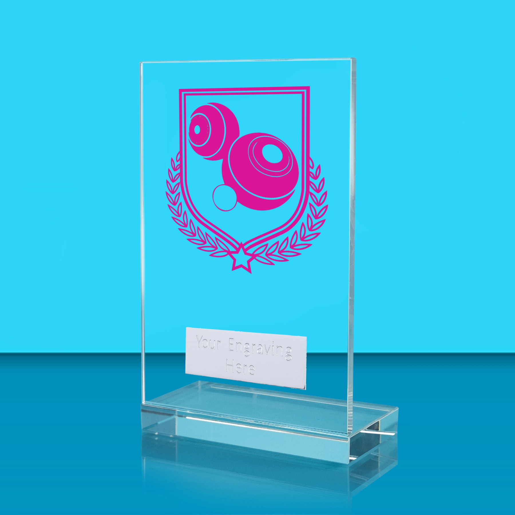 UV Colour Printed Bowls L Shaped Jade Glass Award