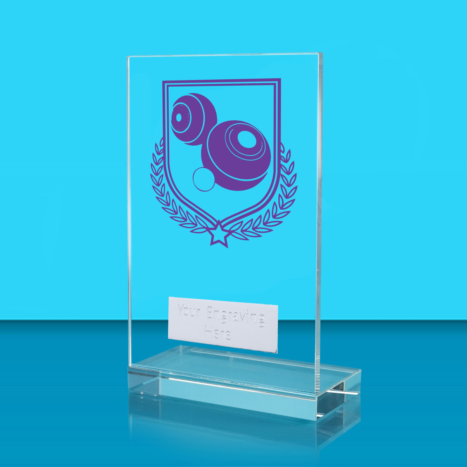 UV Colour Printed Bowls L Shaped Jade Glass Award