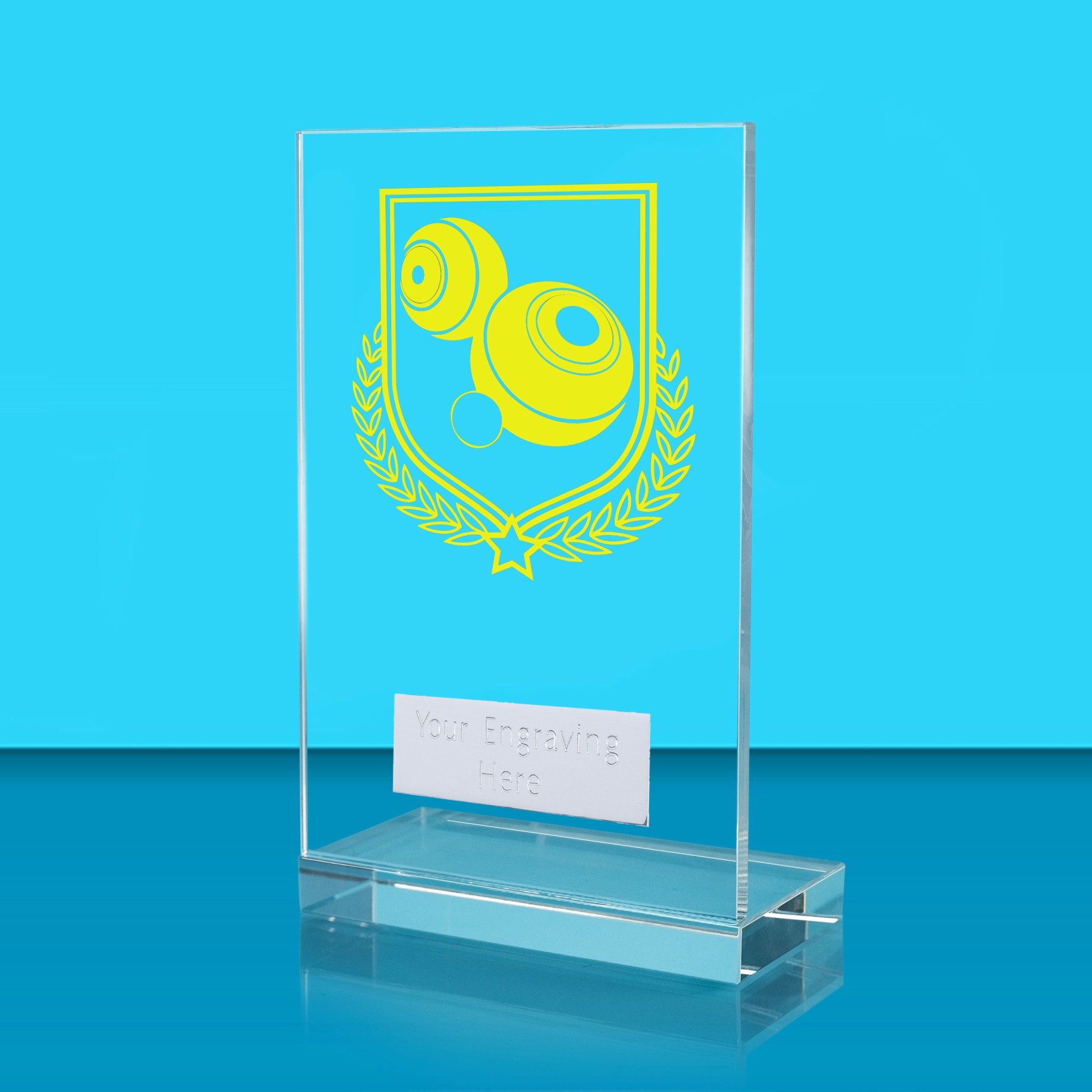 UV Colour Printed Bowls L Shaped Jade Glass Award