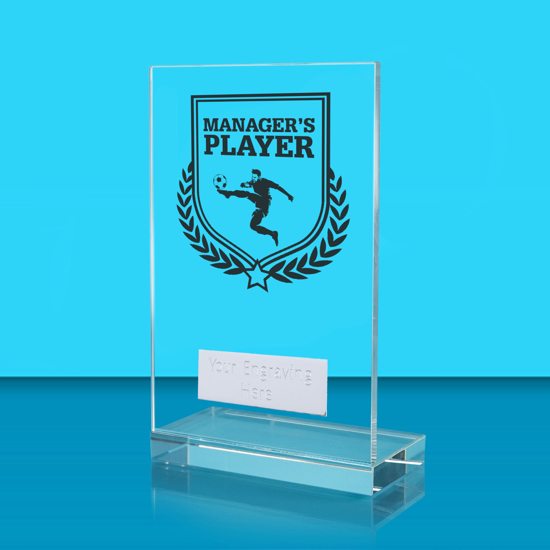 UV Colour Printed Manager's Player L Shaped Jade Glass Award
