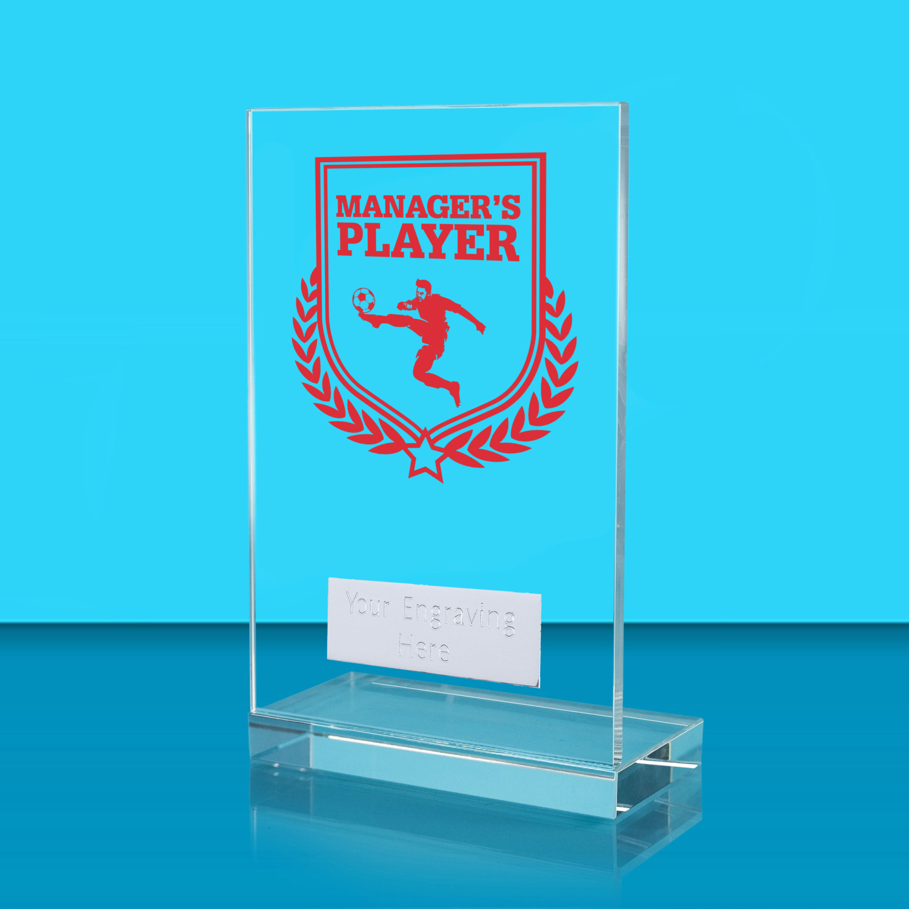 UV Colour Printed Manager's Player L Shaped Jade Glass Award