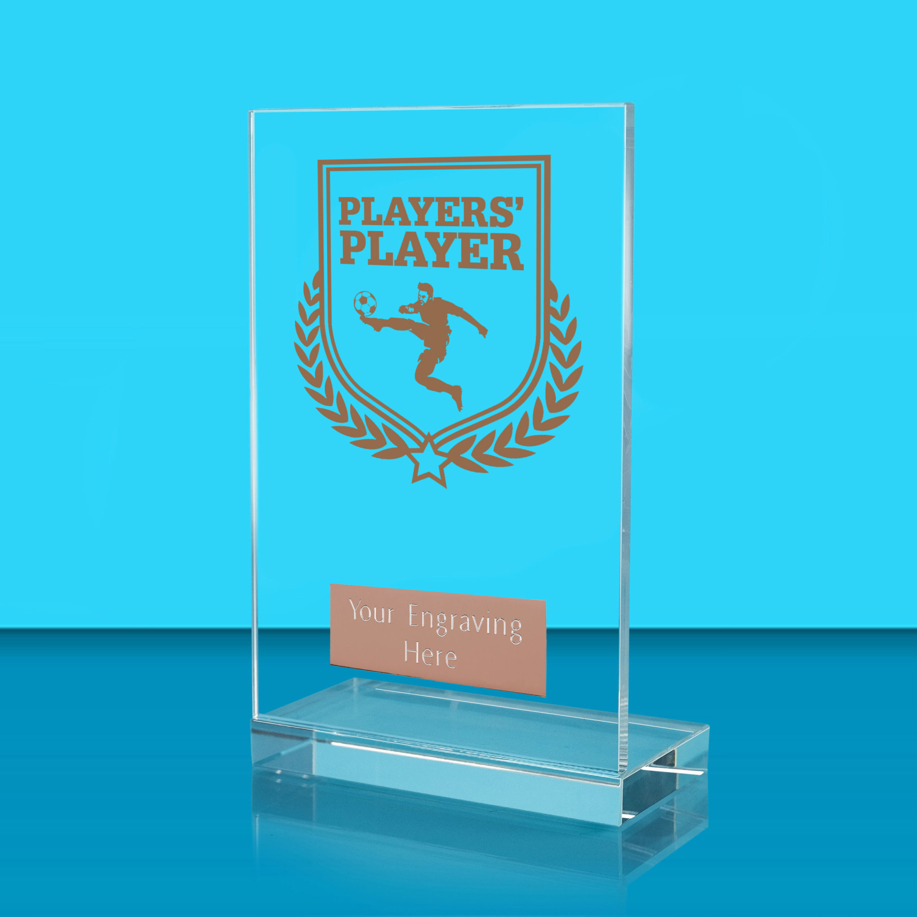UV Colour Printed Players' Player L Shaped Jade Glass Award