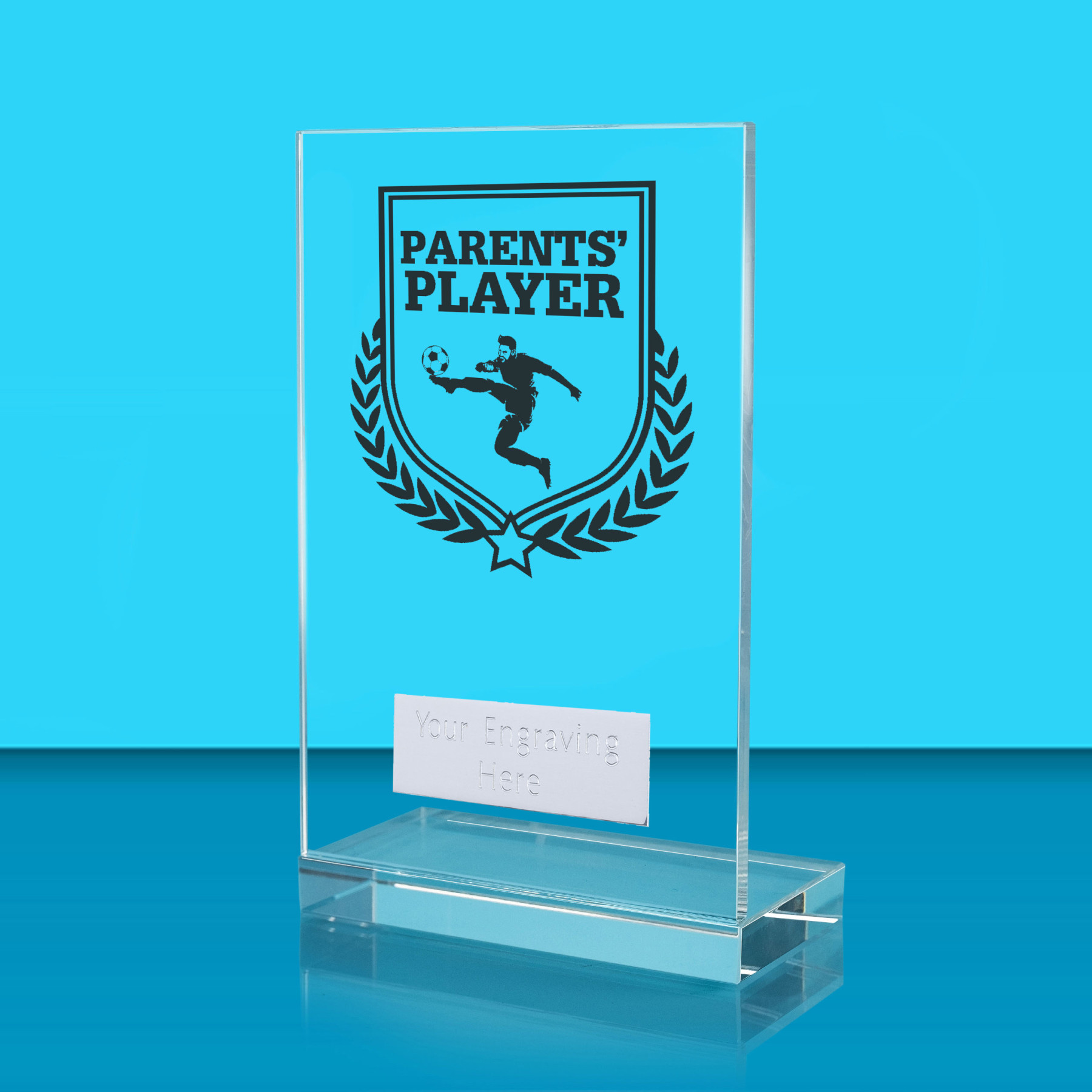 UV Colour Printed Parents' Player L Shaped Jade Glass Award