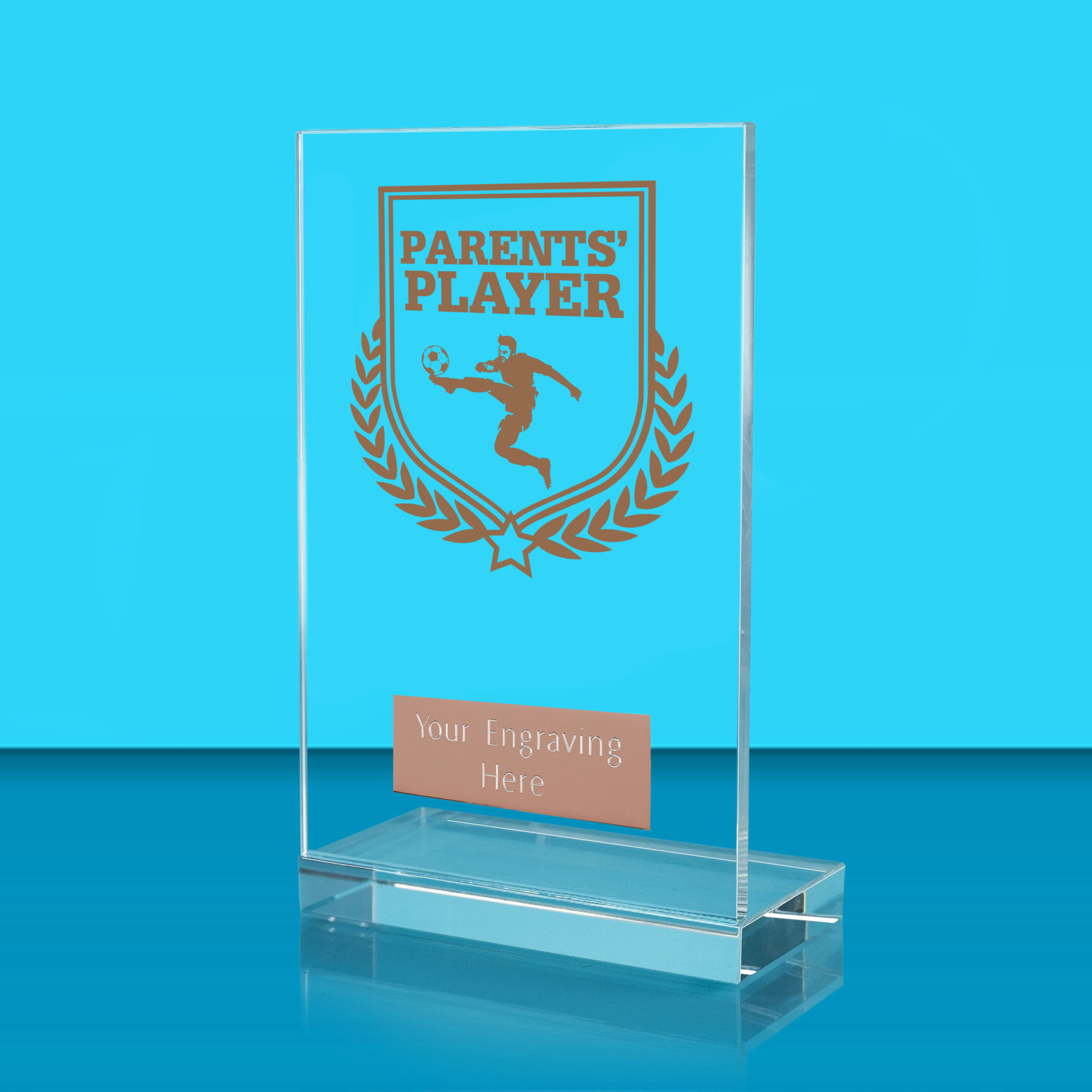 UV Colour Printed Parents' Player L Shaped Jade Glass Award