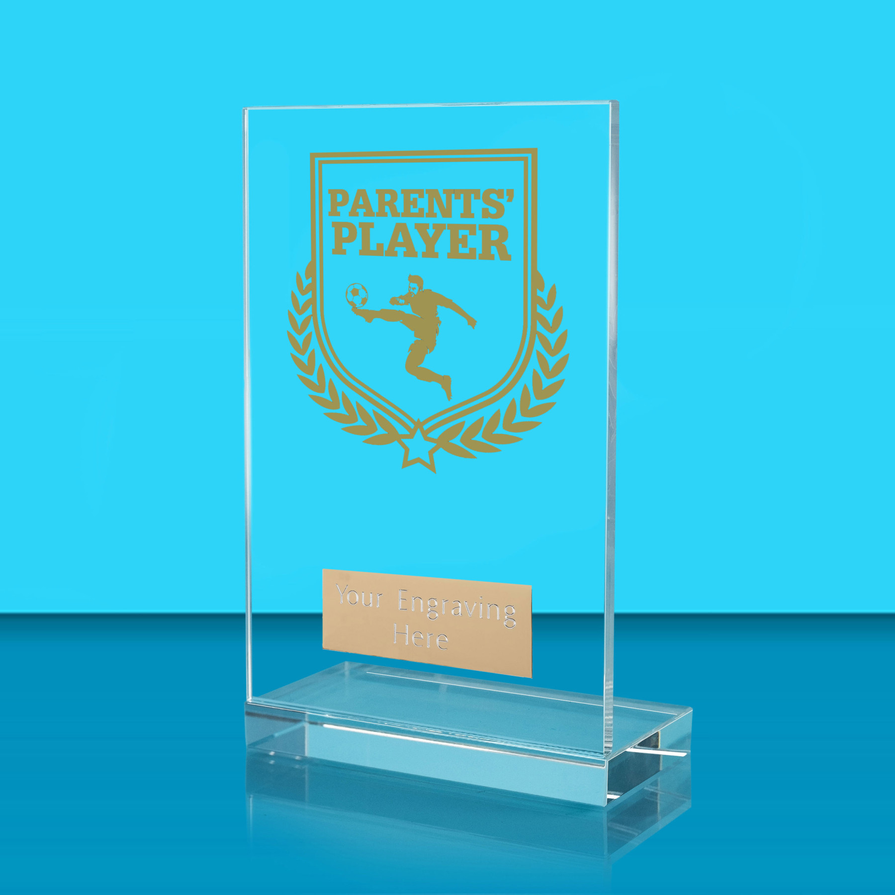 UV Colour Printed Parents' Player L Shaped Jade Glass Award