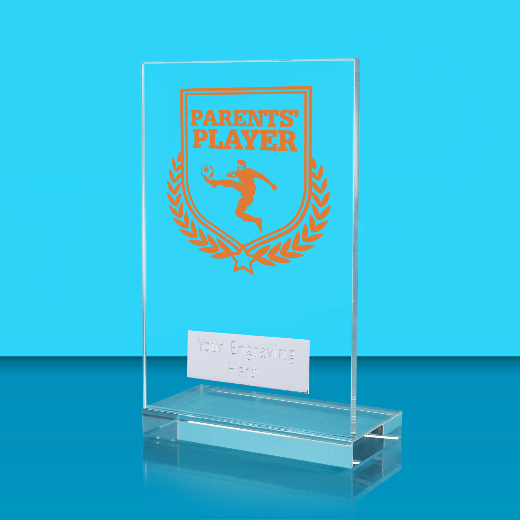 UV Colour Printed Parents' Player L Shaped Jade Glass Award