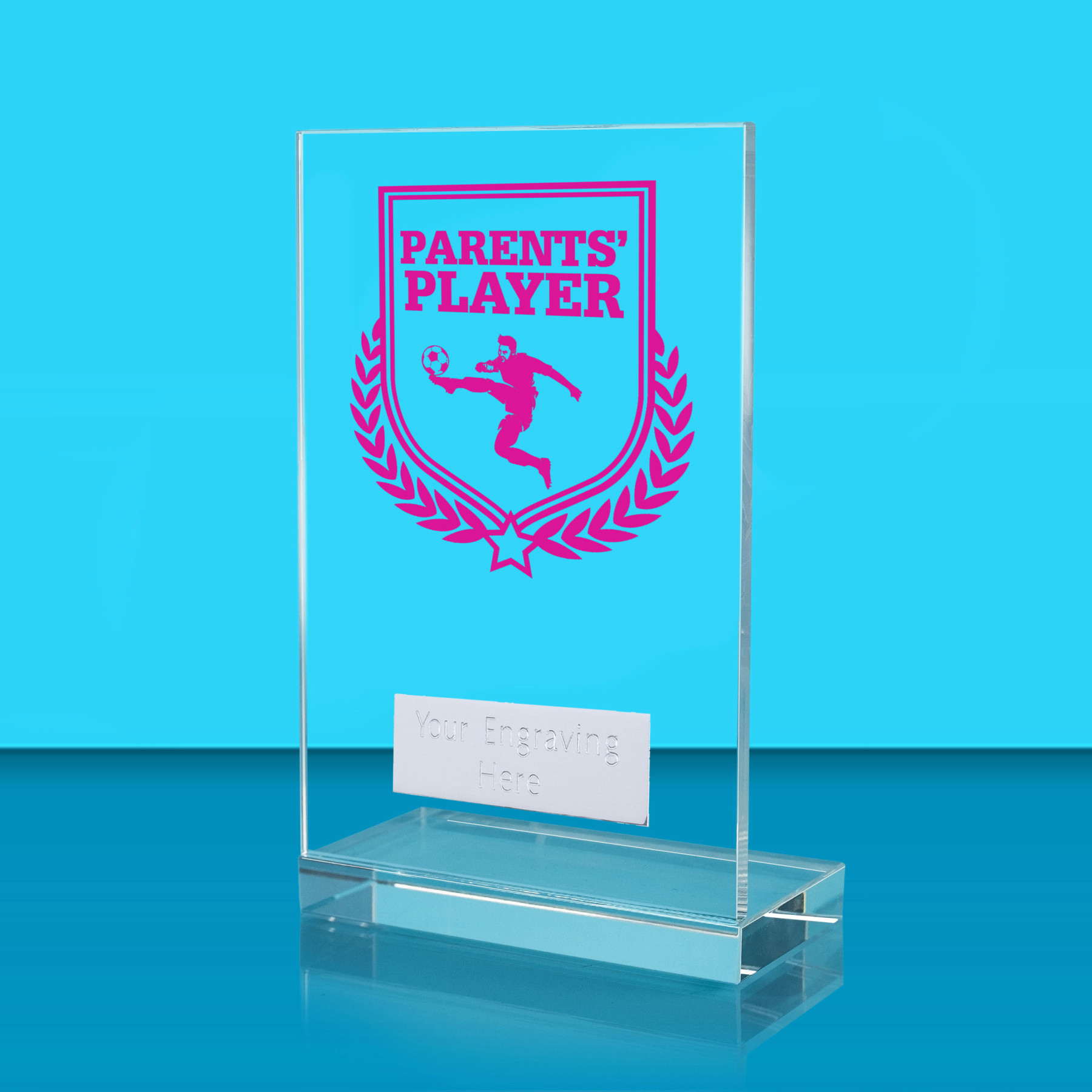 UV Colour Printed Parents' Player L Shaped Jade Glass Award