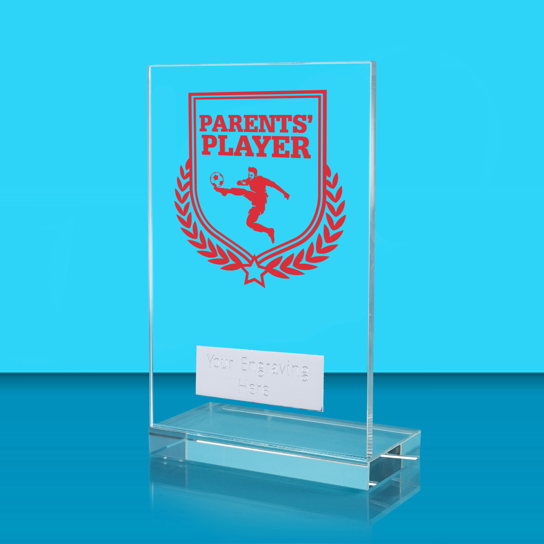 UV Colour Printed Parents' Player L Shaped Jade Glass Award