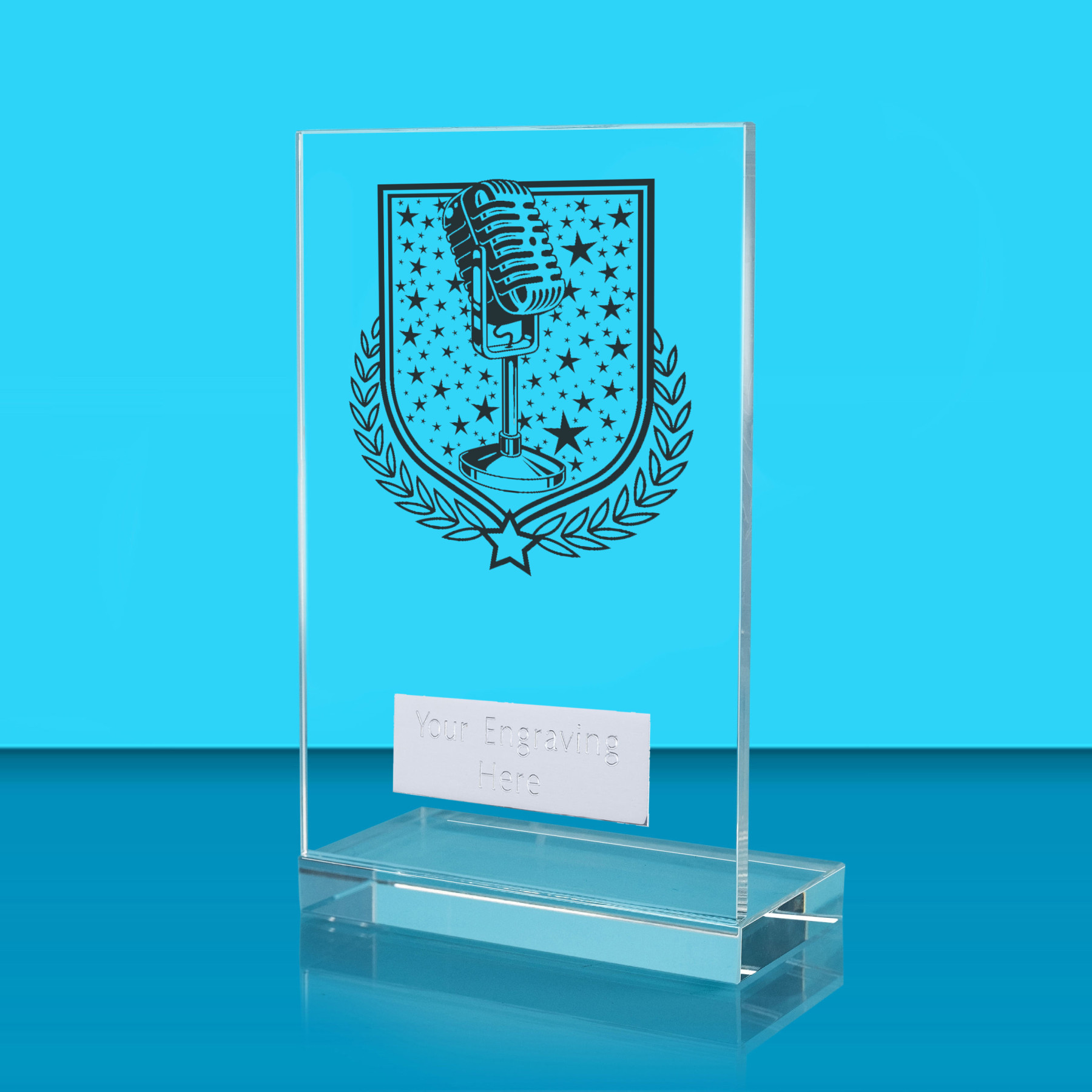 UV Colour Printed Music L Shaped Jade Glass Award