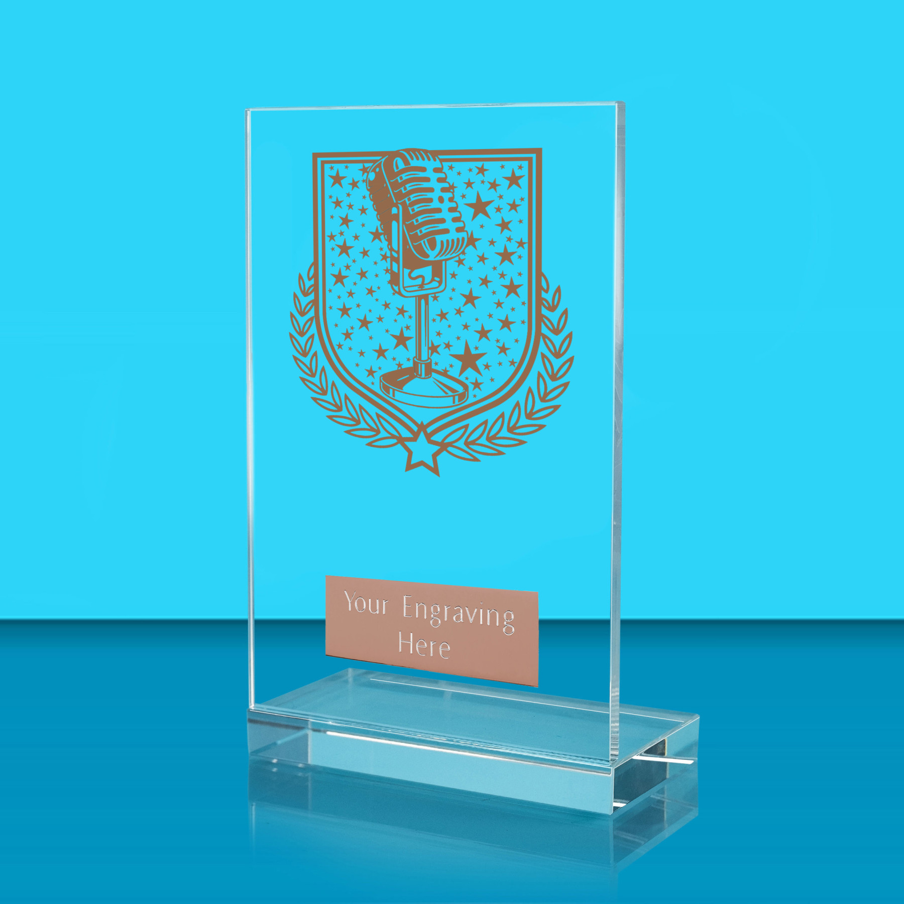 UV Colour Printed Music L Shaped Jade Glass Award