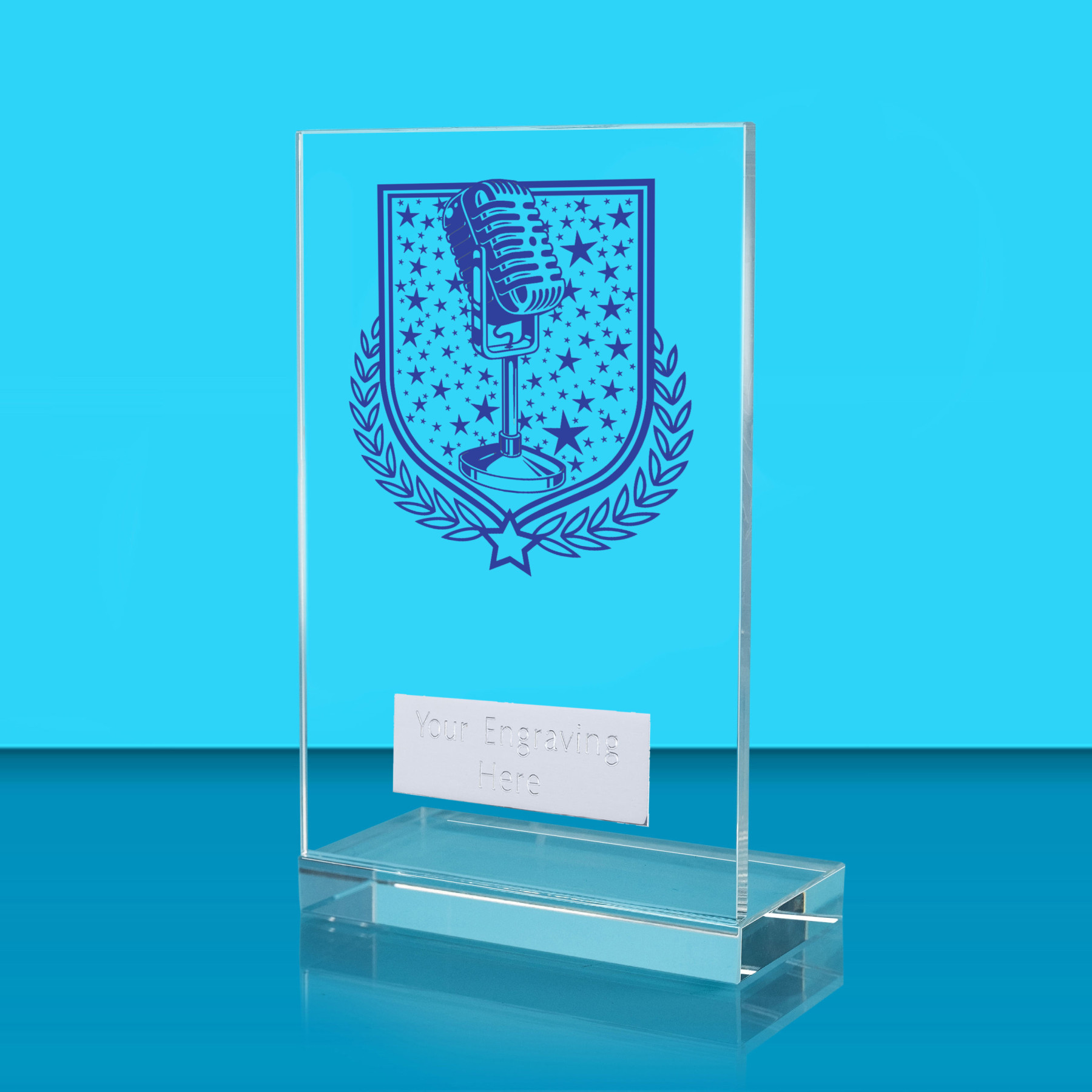UV Colour Printed Music L Shaped Jade Glass Award